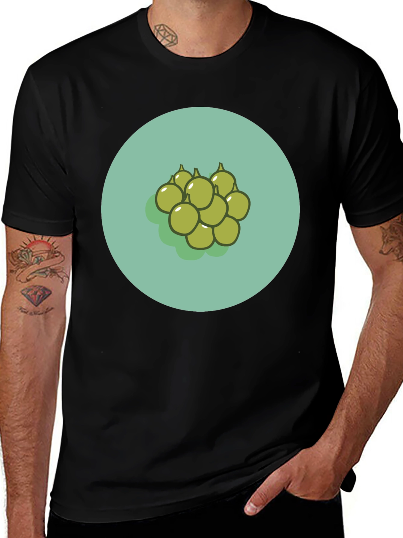 Variant 21 of Olive Green Berry Design T-Shirt