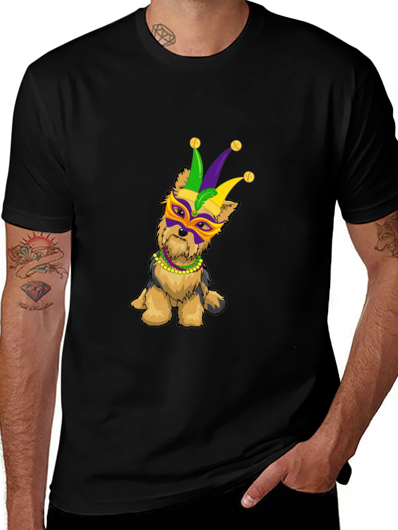 Mardi Gras Dog T-Shirt - Festive Puppy Tee