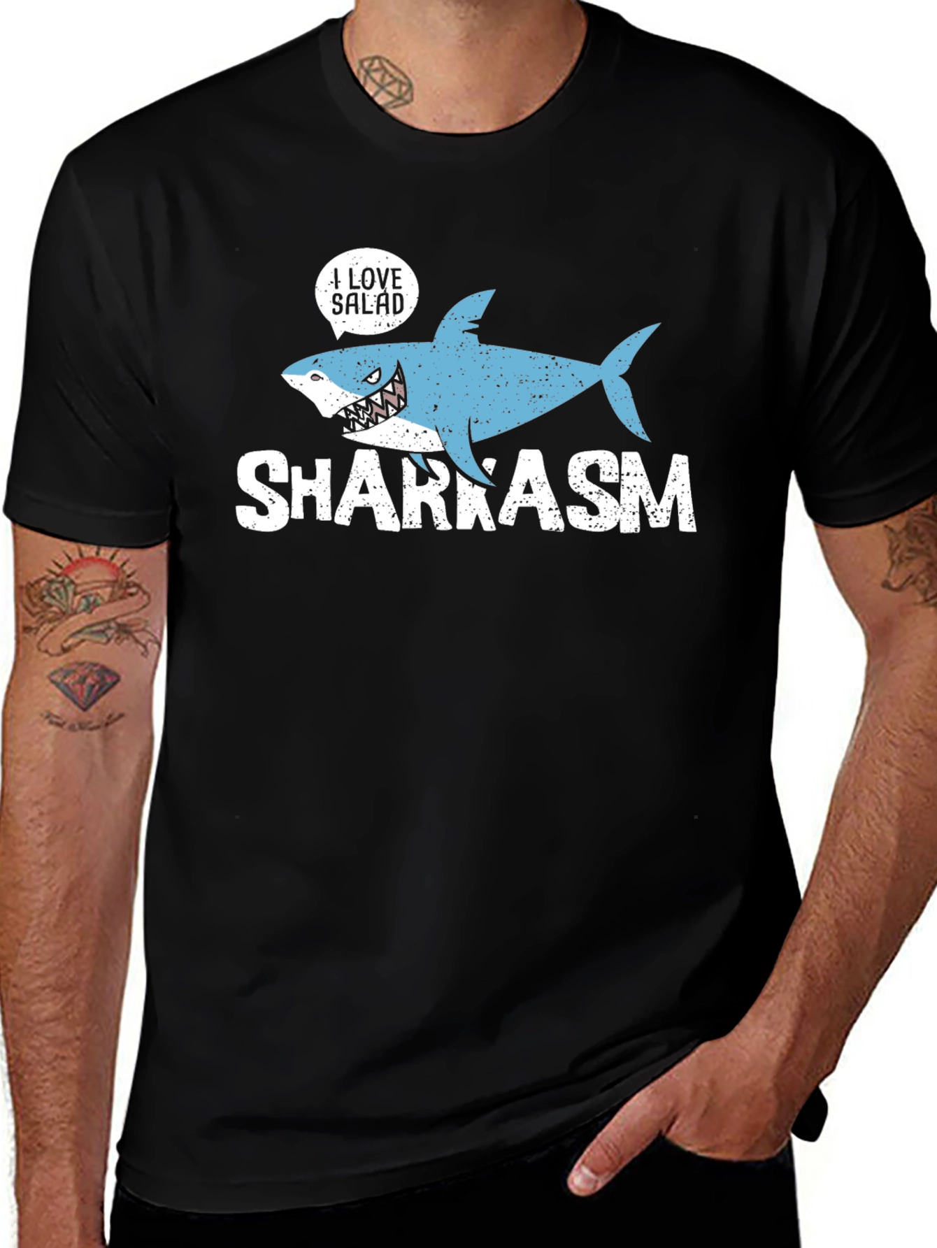 Variant 9 of Sharkasm I Love Salad Graphic T-Shirt