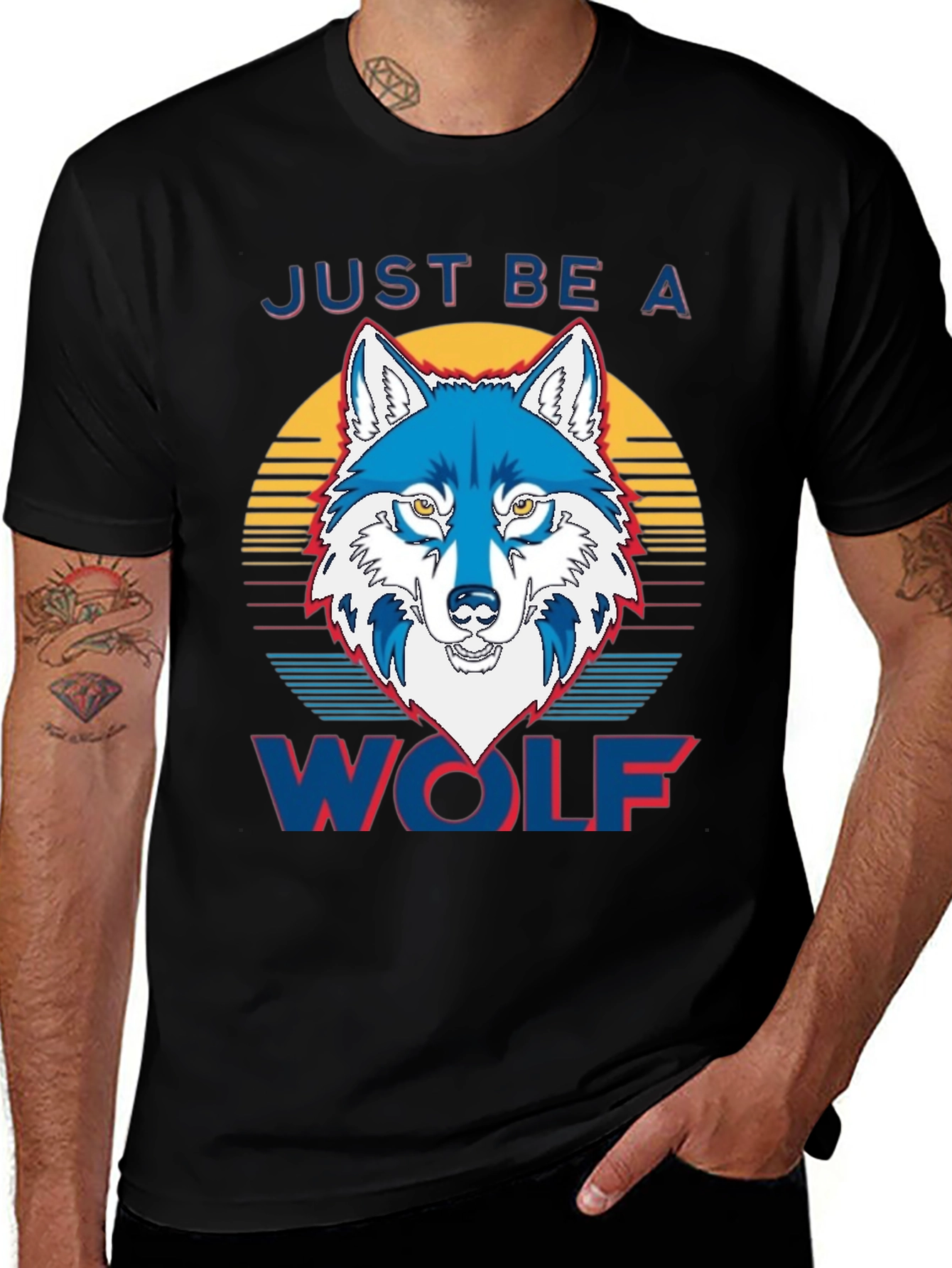 Variant 2 of Just Be a Wolf Graphic Print T-Shirt