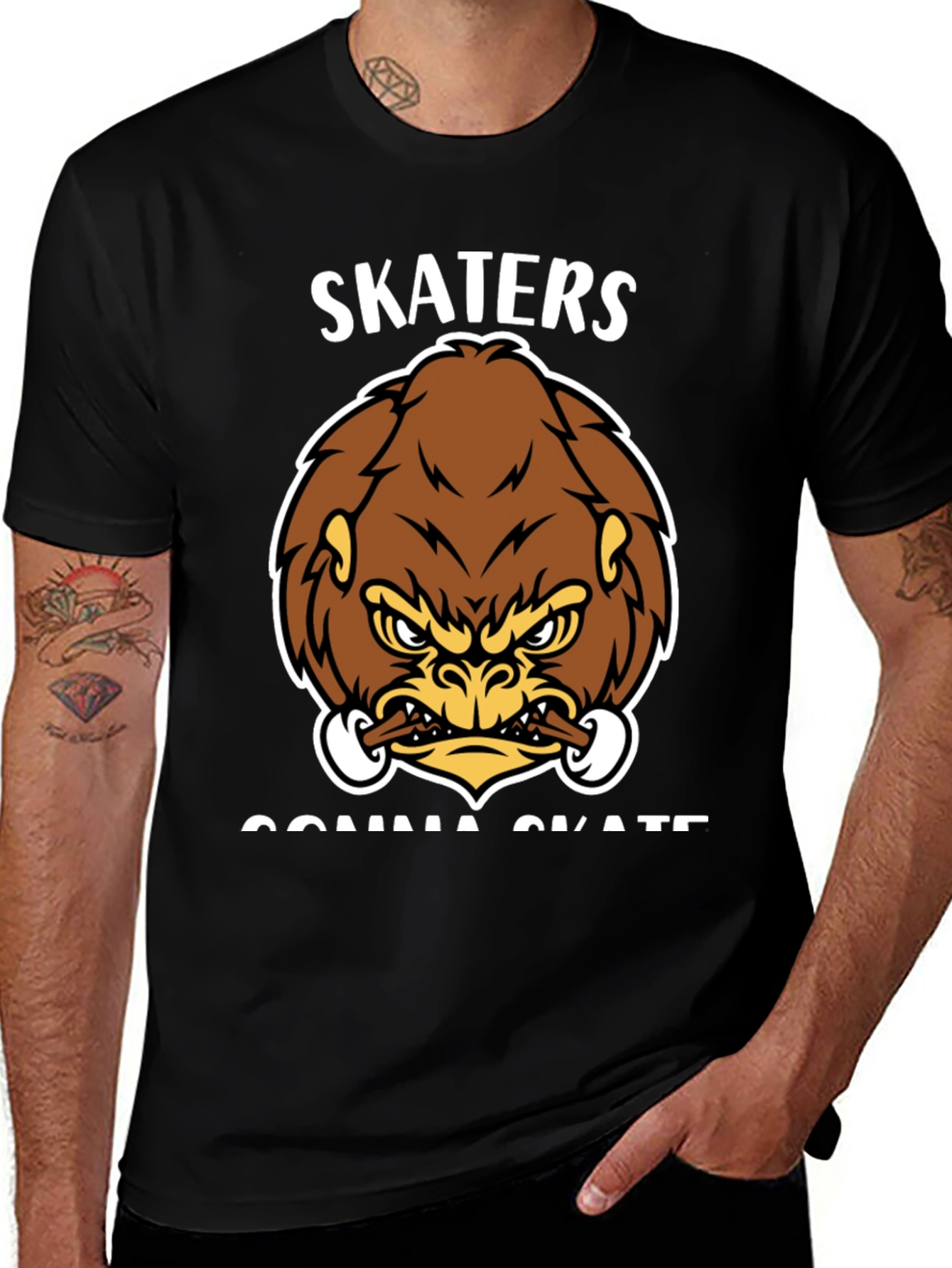Variant 3 of Skaters Gonna Skate Gorilla T-Shirt