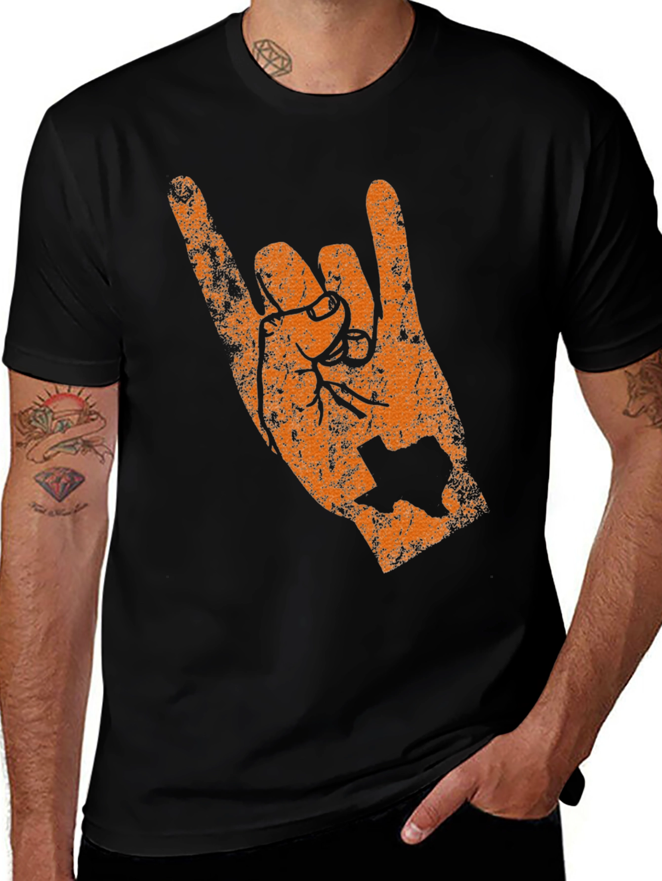 Texas Longhorns Hand Sign Graphic Tee - Black