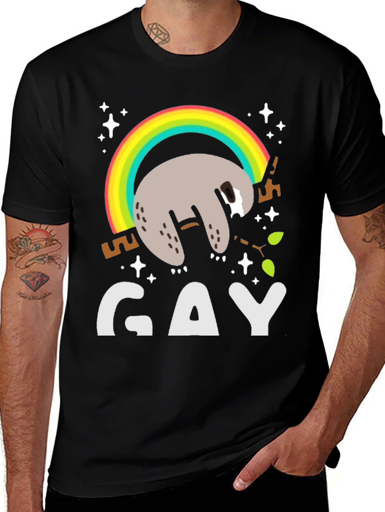Variant 15 of Sloth Rainbow Gay Pride T-Shirt