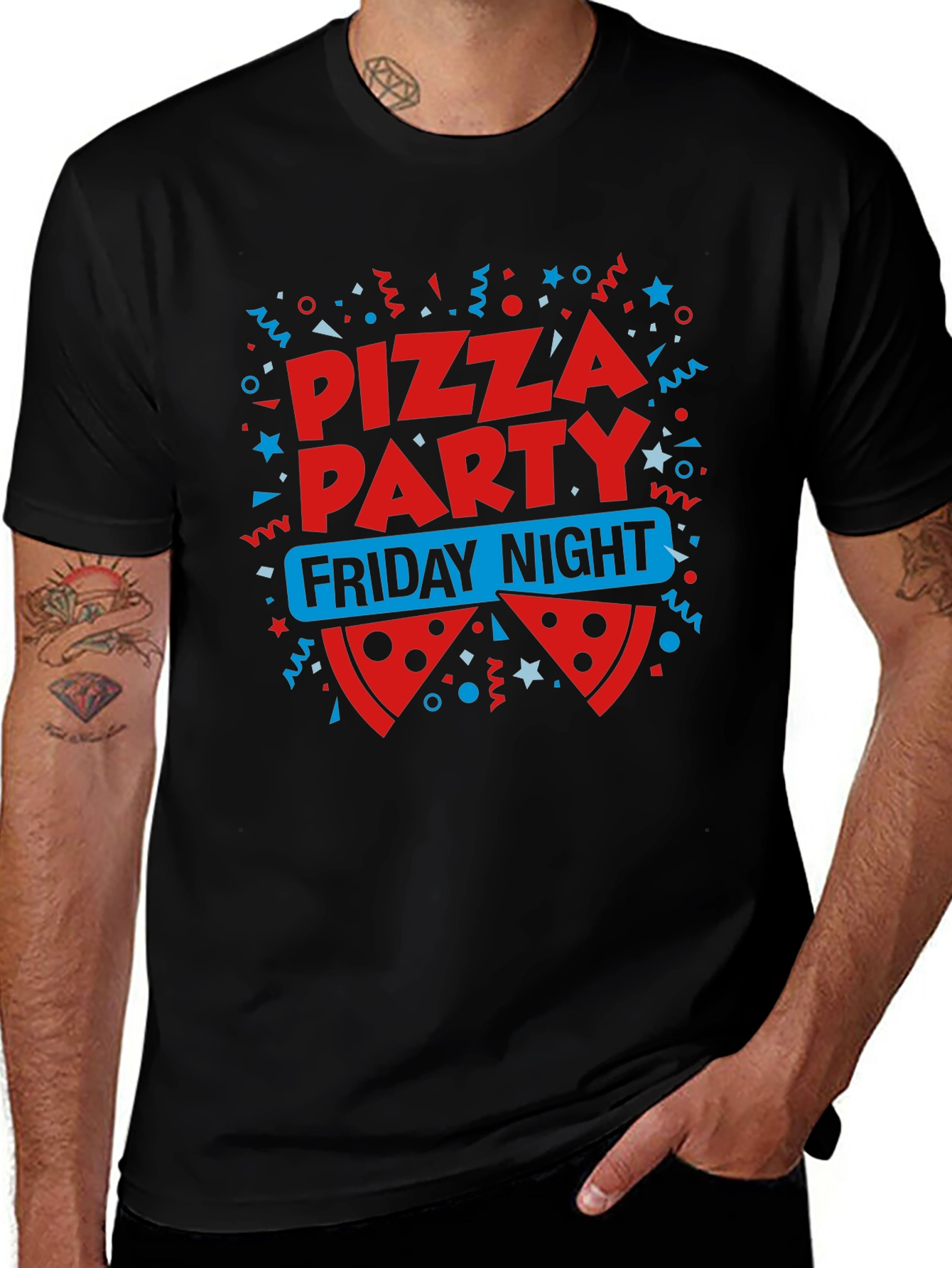 Pizza Party Friday Night Graphic T-Shirt