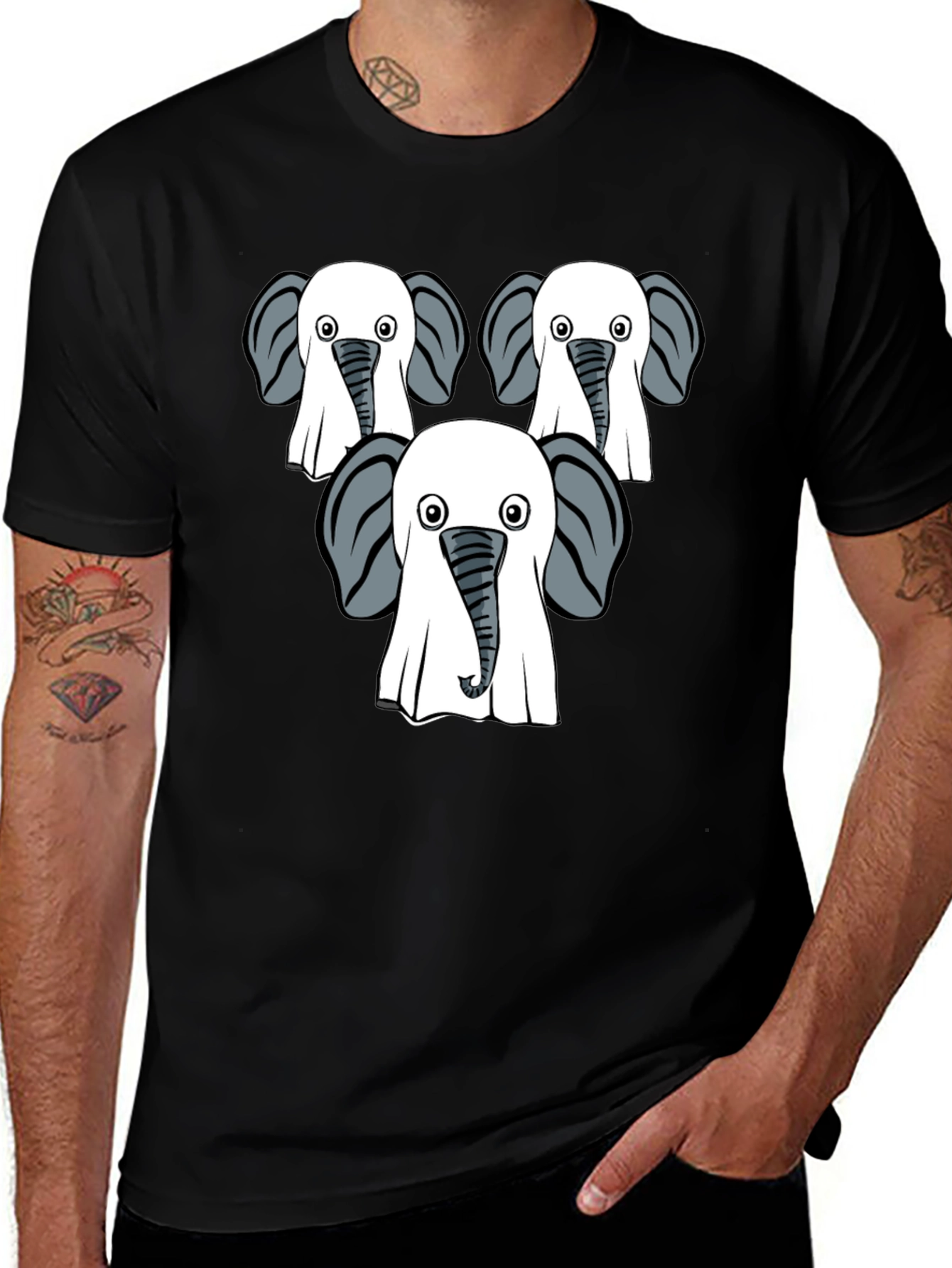 Variant 15 of Elephant Ghost Black Graphic T-Shirt
