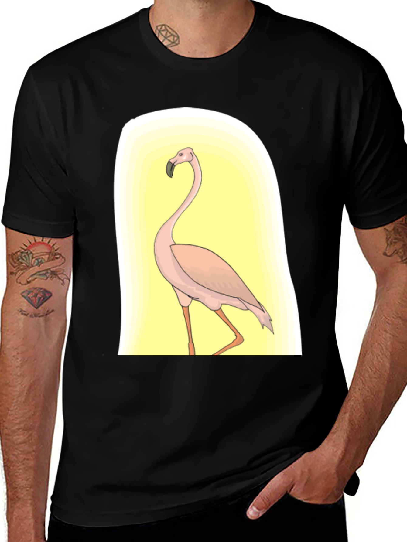 Variant 18 of Flamingo Graphic Tee - Black Casual Comfort