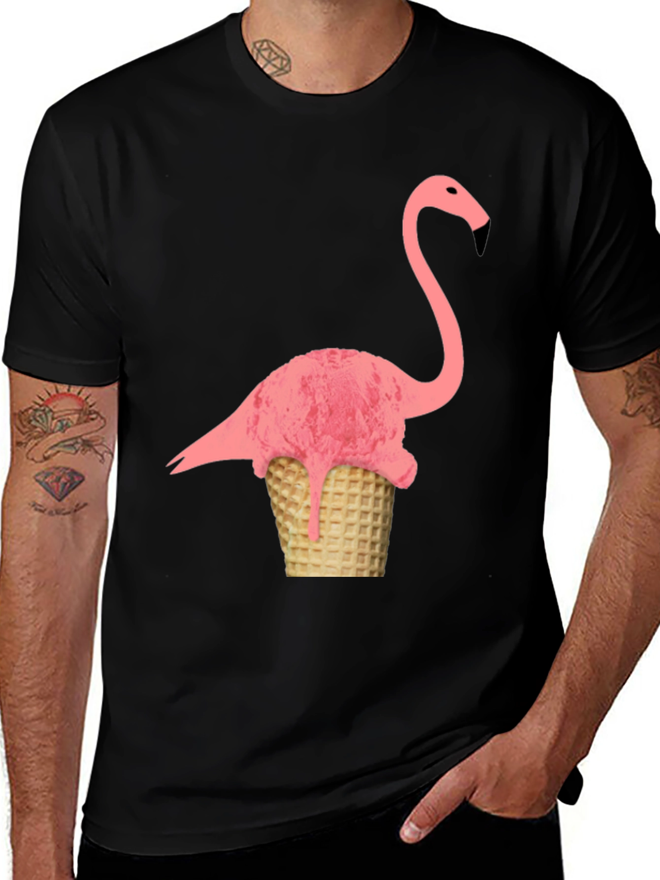 Variant 18 of Flamingo Ice Cream Cone Graphic Tee