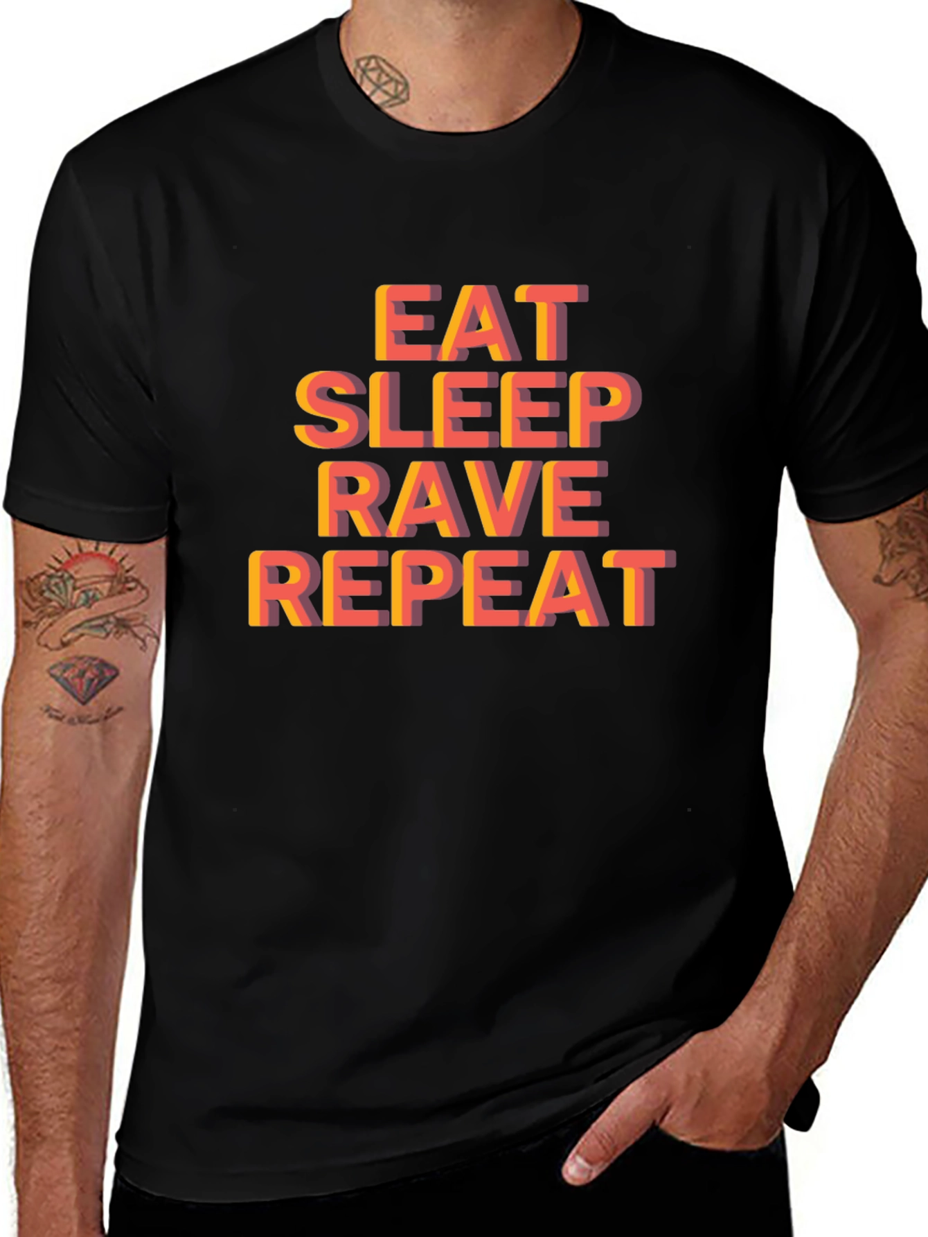 Variant 7 of Eat Sleep Rave Repeat Graphic Tee