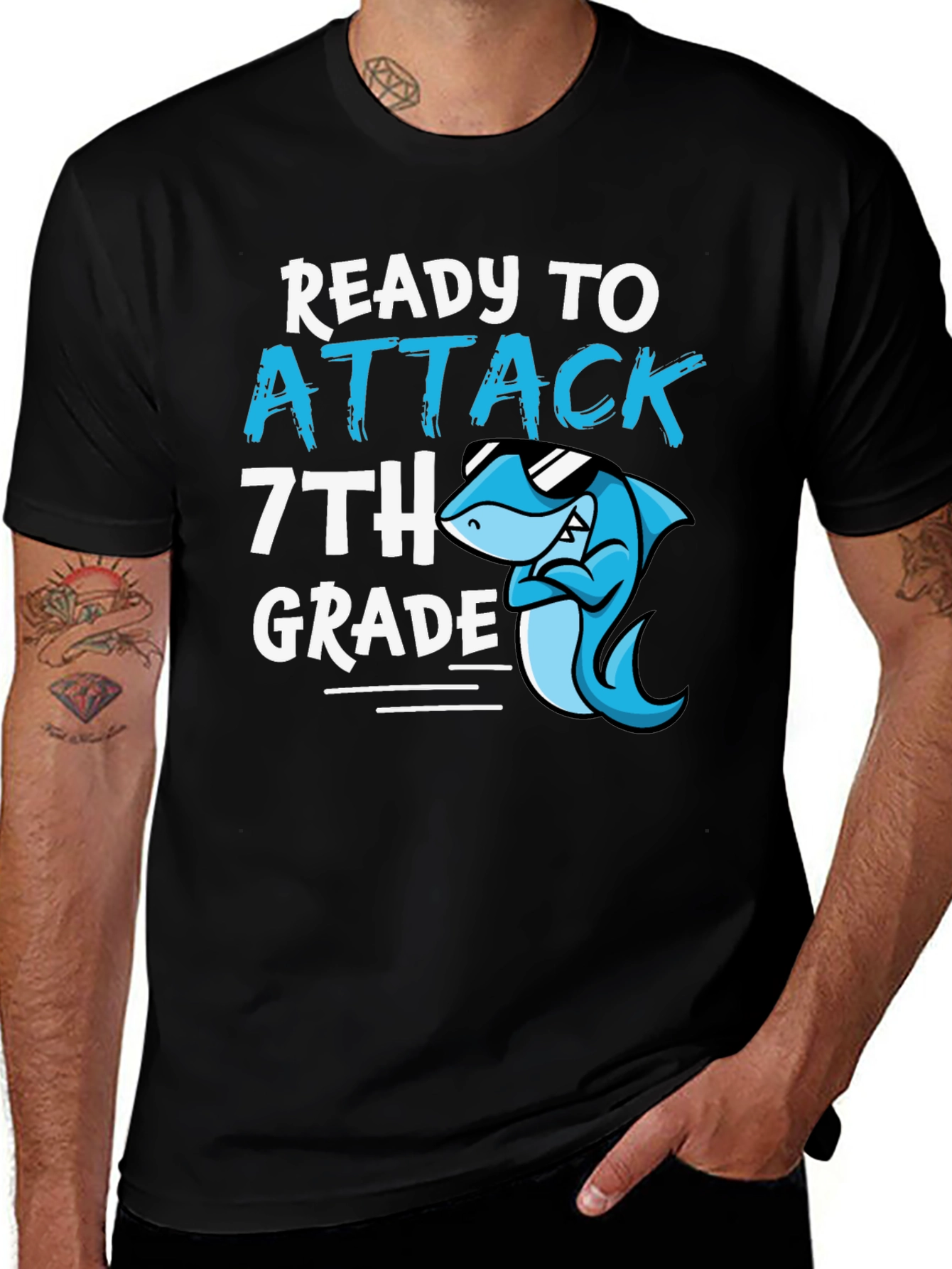Ready to Attack 7th Grade Shark T-Shirt