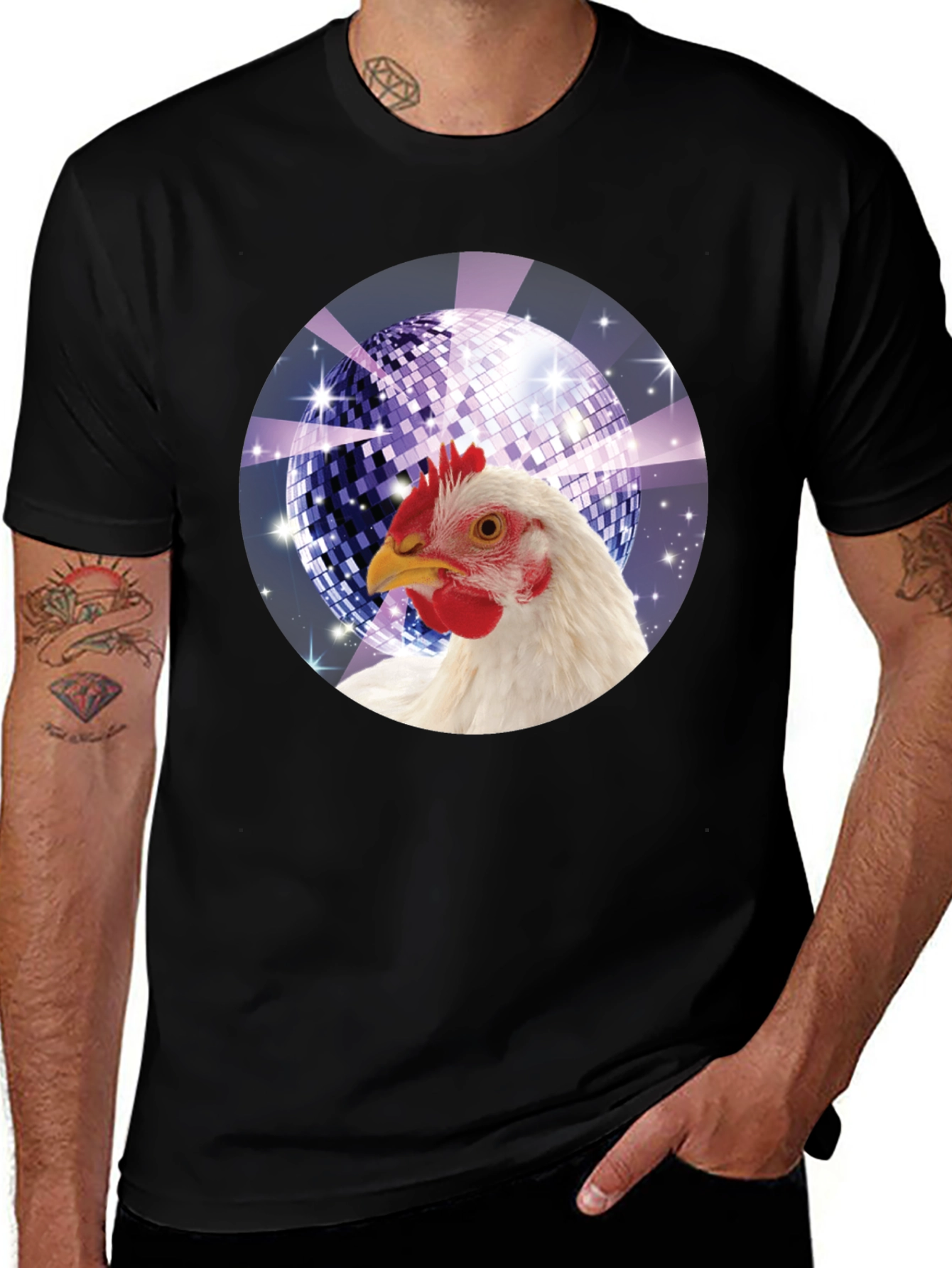 Variant 20 of Disco Chicken Graphic Tee