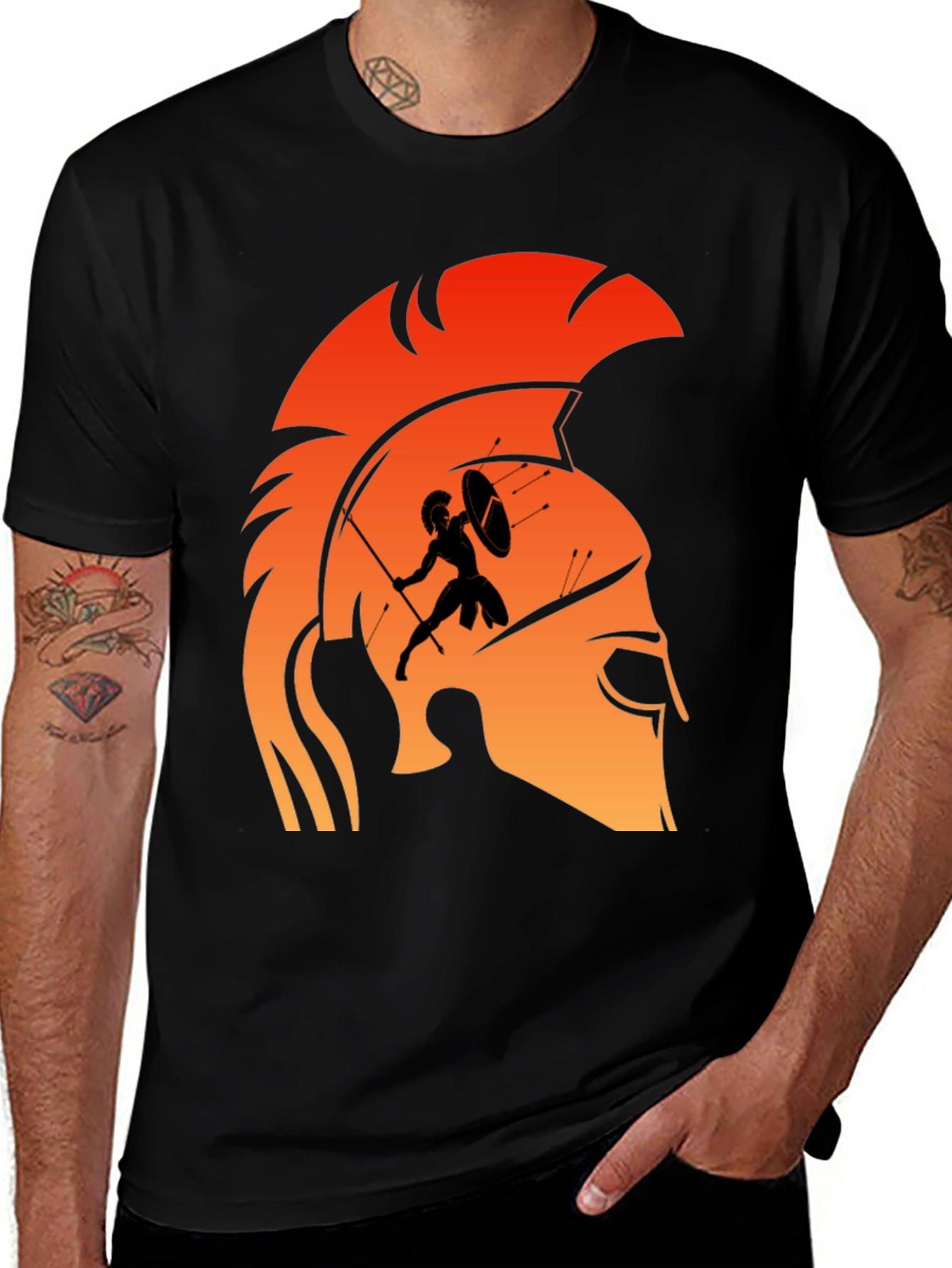 Variant 27 of Spartan Helmet Graphic Tee - Warrior T-Shirt