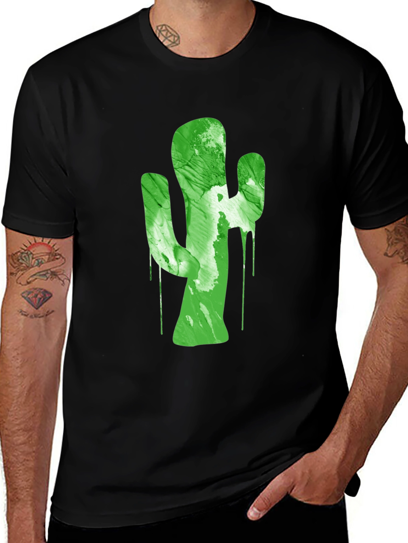 Variant 18 of Cactus Graphic Black T-Shirt
