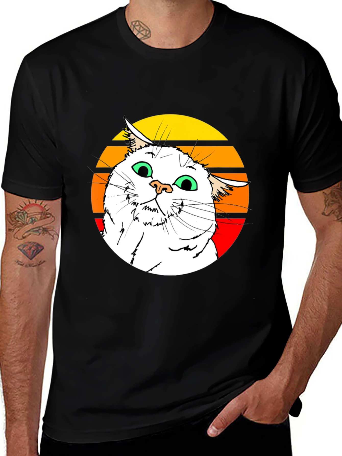 Variant 4 of Retro Cat Graphic Tee - Unisex Short Sleeve T-Shirt
