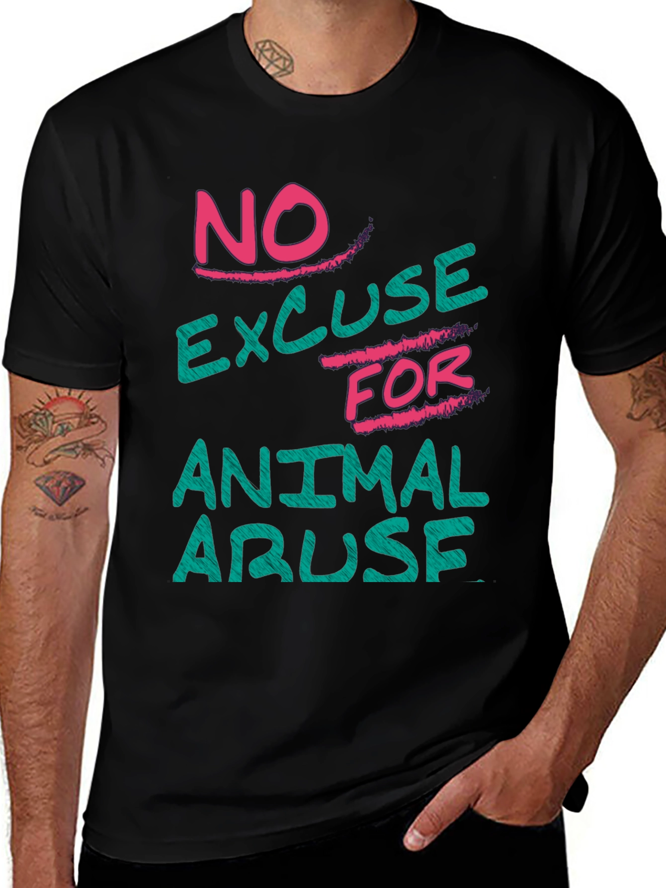 Variant 11 of No Excuse For Animal Abuse Graphic Tee