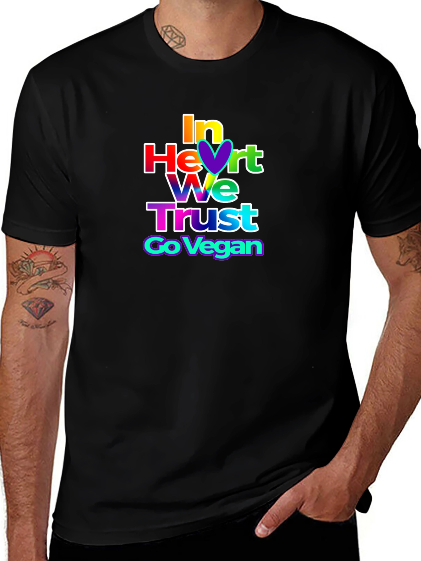 Variant 25 of In Heart We Trust Vegan Graphic Tee