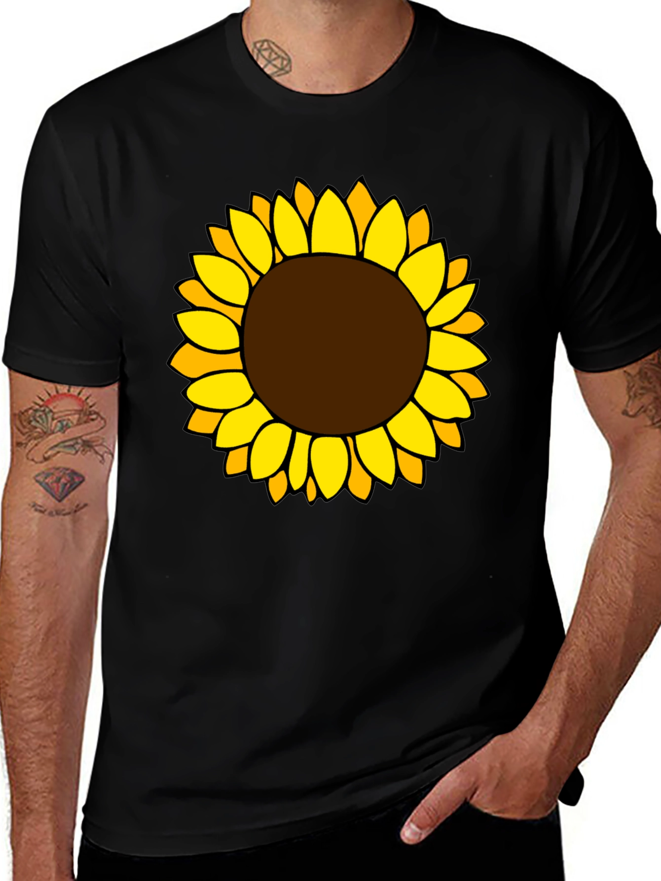Variant 8 of Sunflower Graphic Print Black T-Shirt