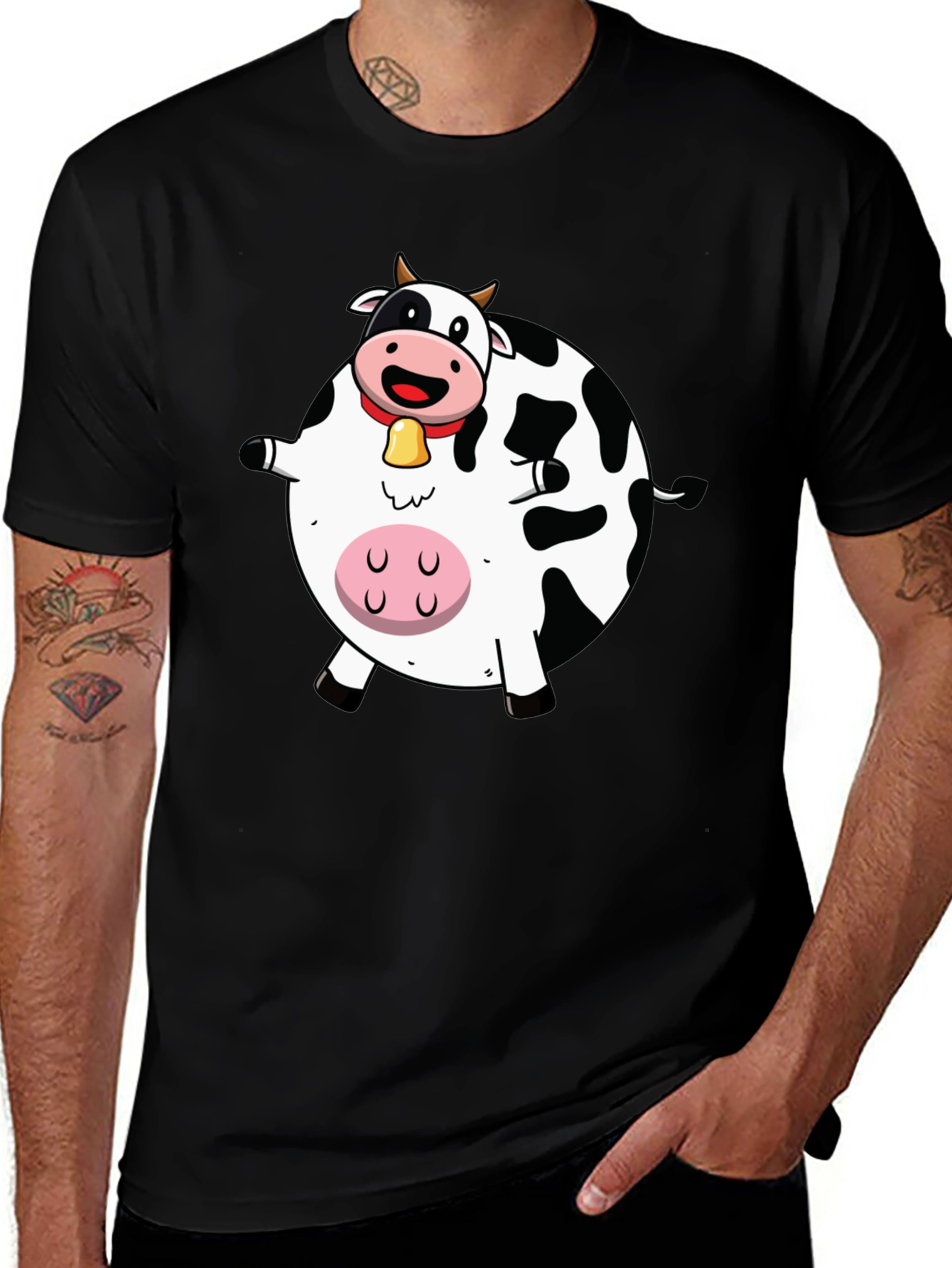 Variant 8 of Funny Cartoon Cow Graphic T-Shirt