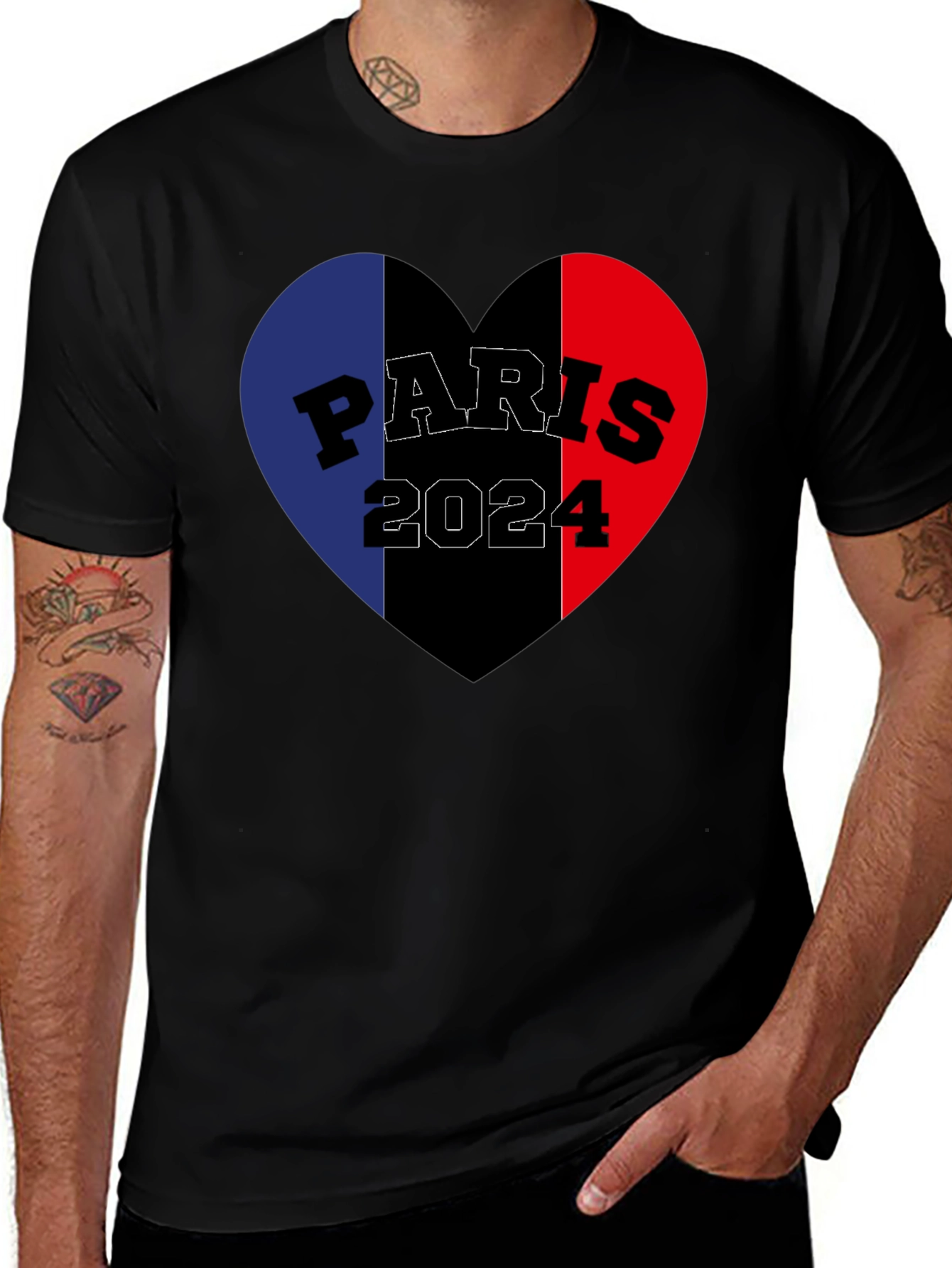 Paris 2024 Olympics Heart Graphic Tee