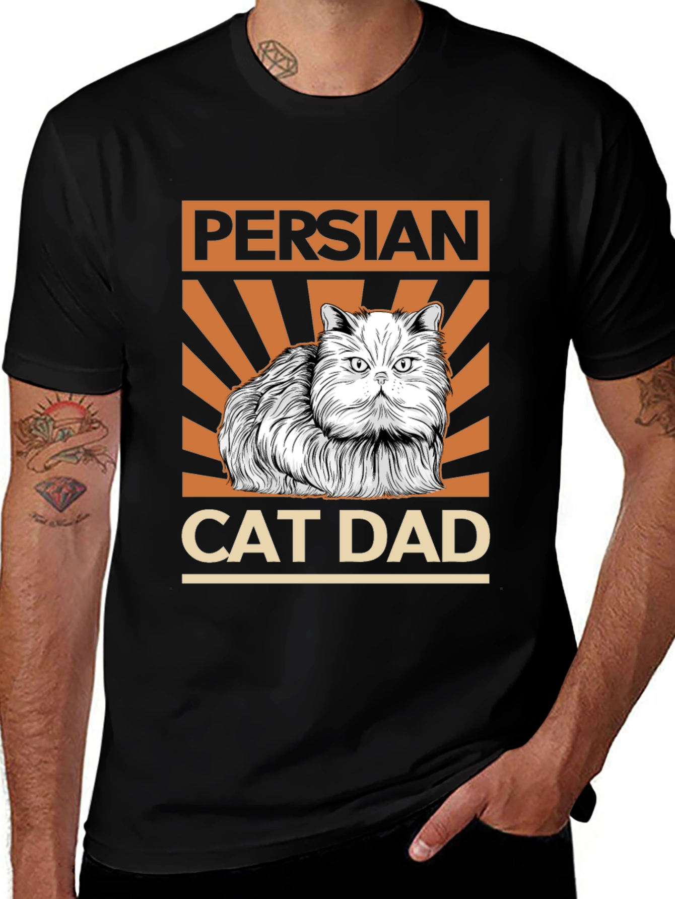 Persian Cat Dad Graphic Tee