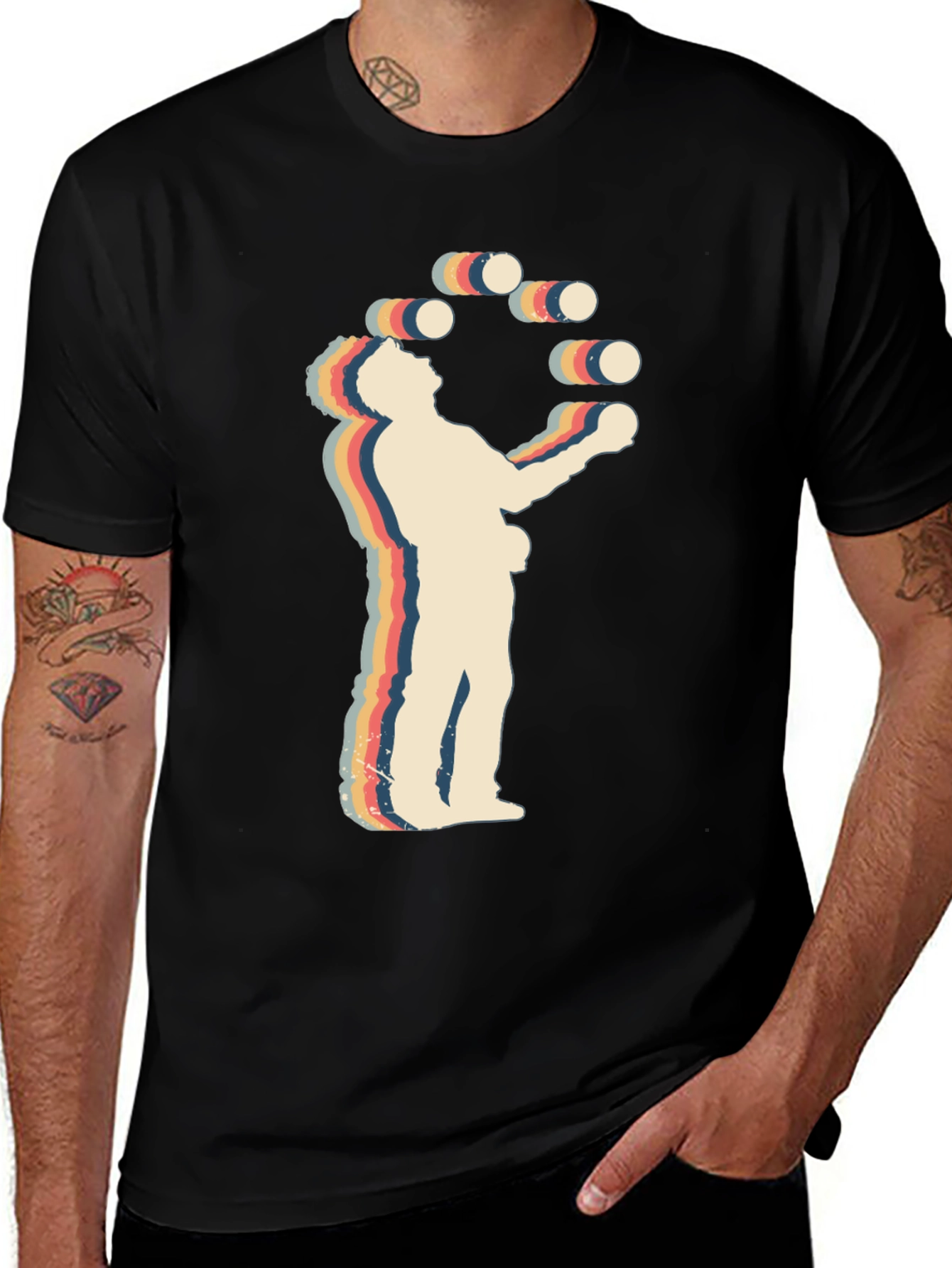Variant 4 of Retro Juggler Graphic T-Shirt - Vintage Style Tee