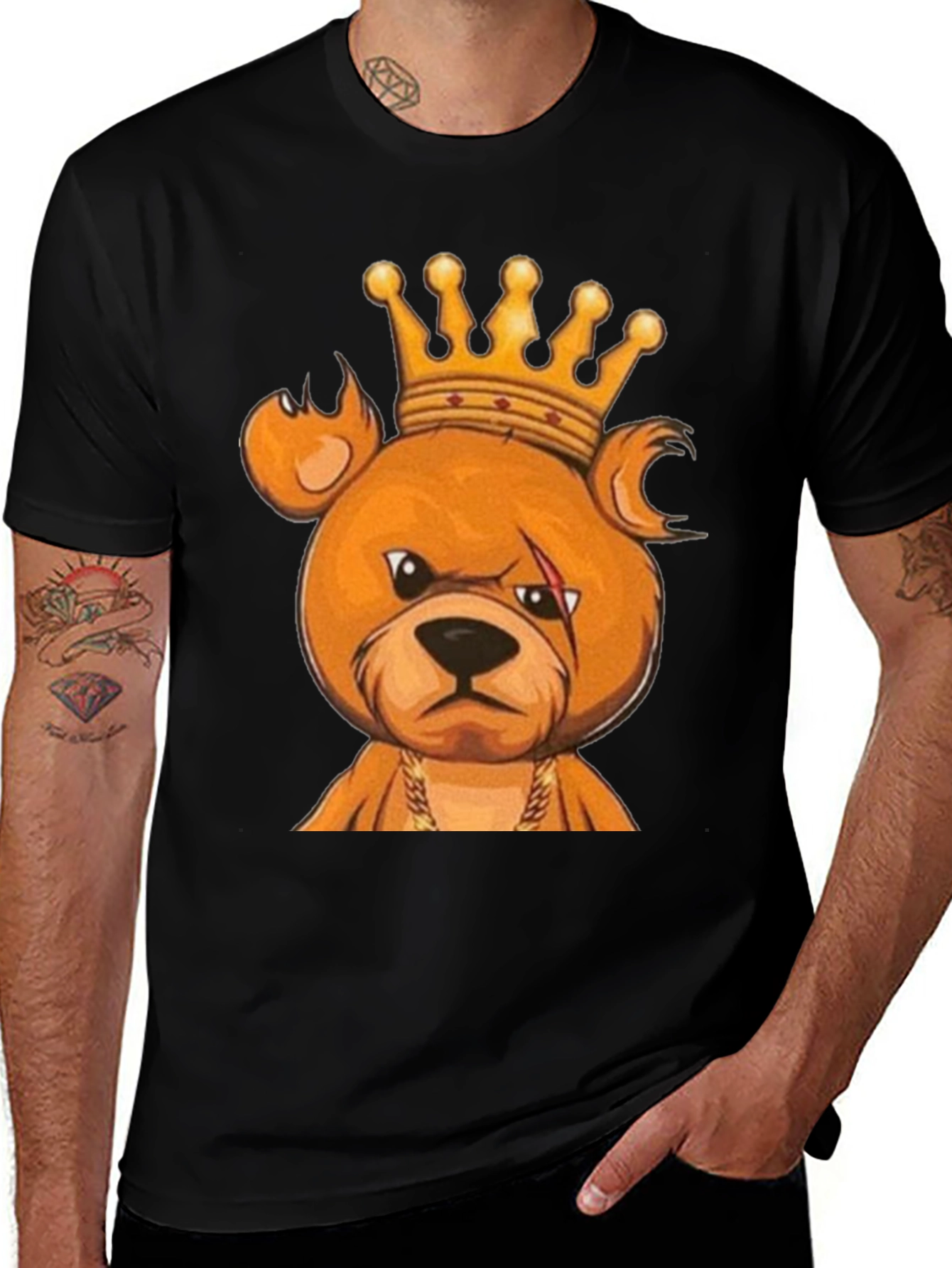 Variant 3 of King Bear Graphic Tee - Black