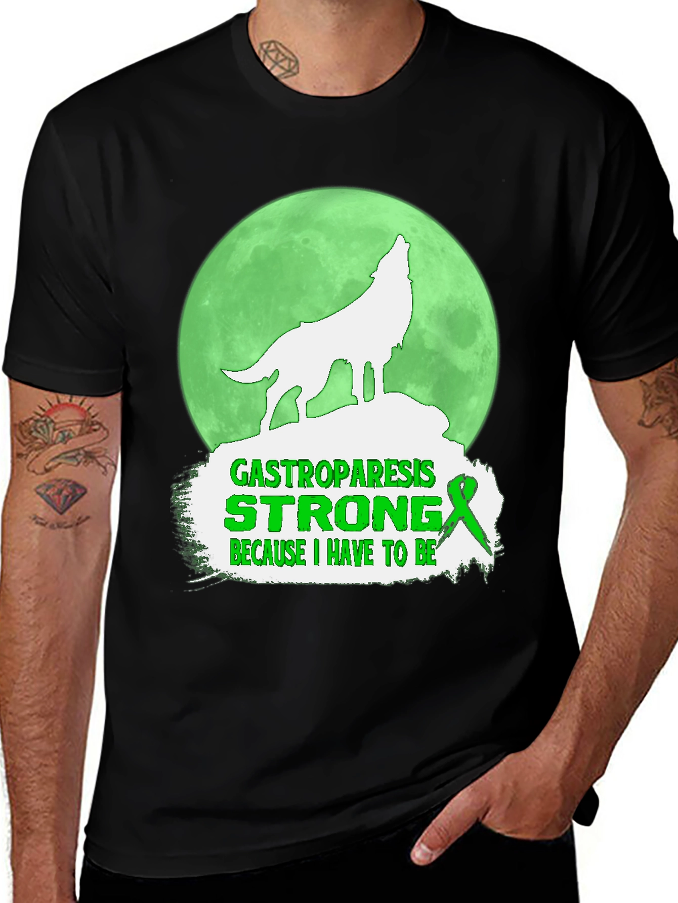 Gastroparesis Strong Wolf Graphic Tee