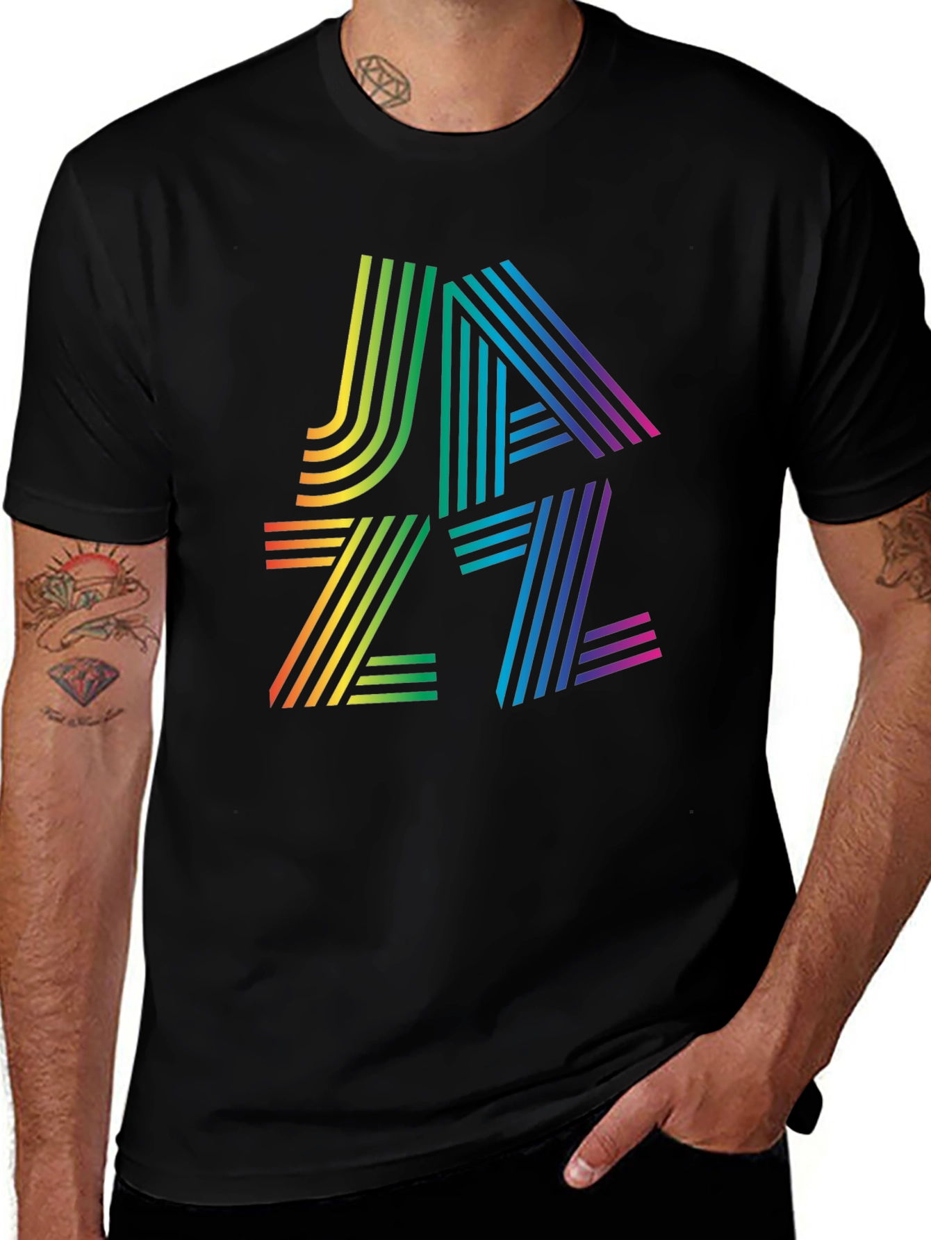 Variant 22 of Rainbow Jazz Graphic T-Shirt - Cool & Stylish