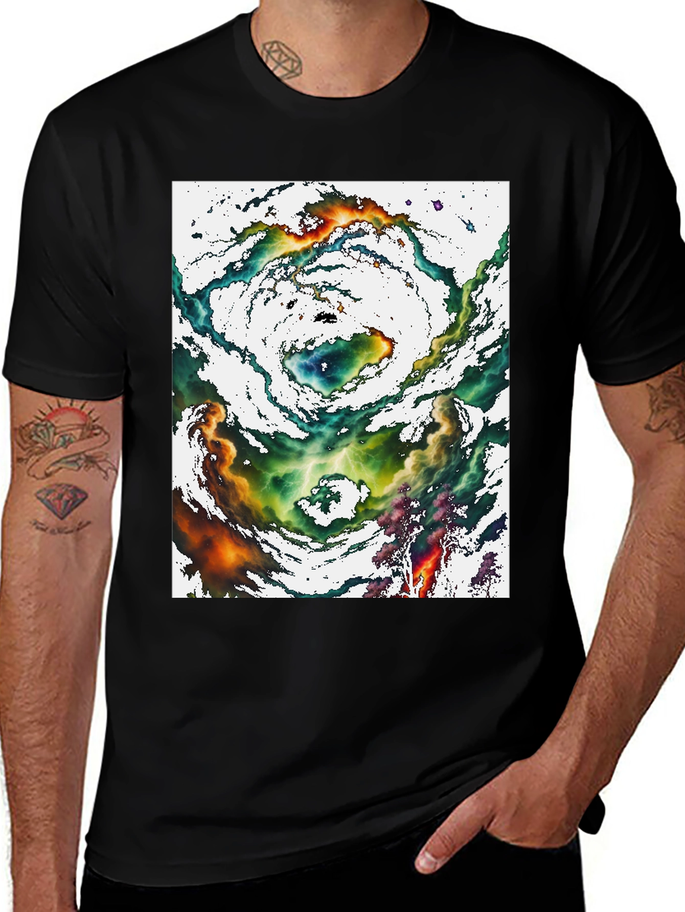 Nebula Graphic Tee - Cosmic Swirl Design
