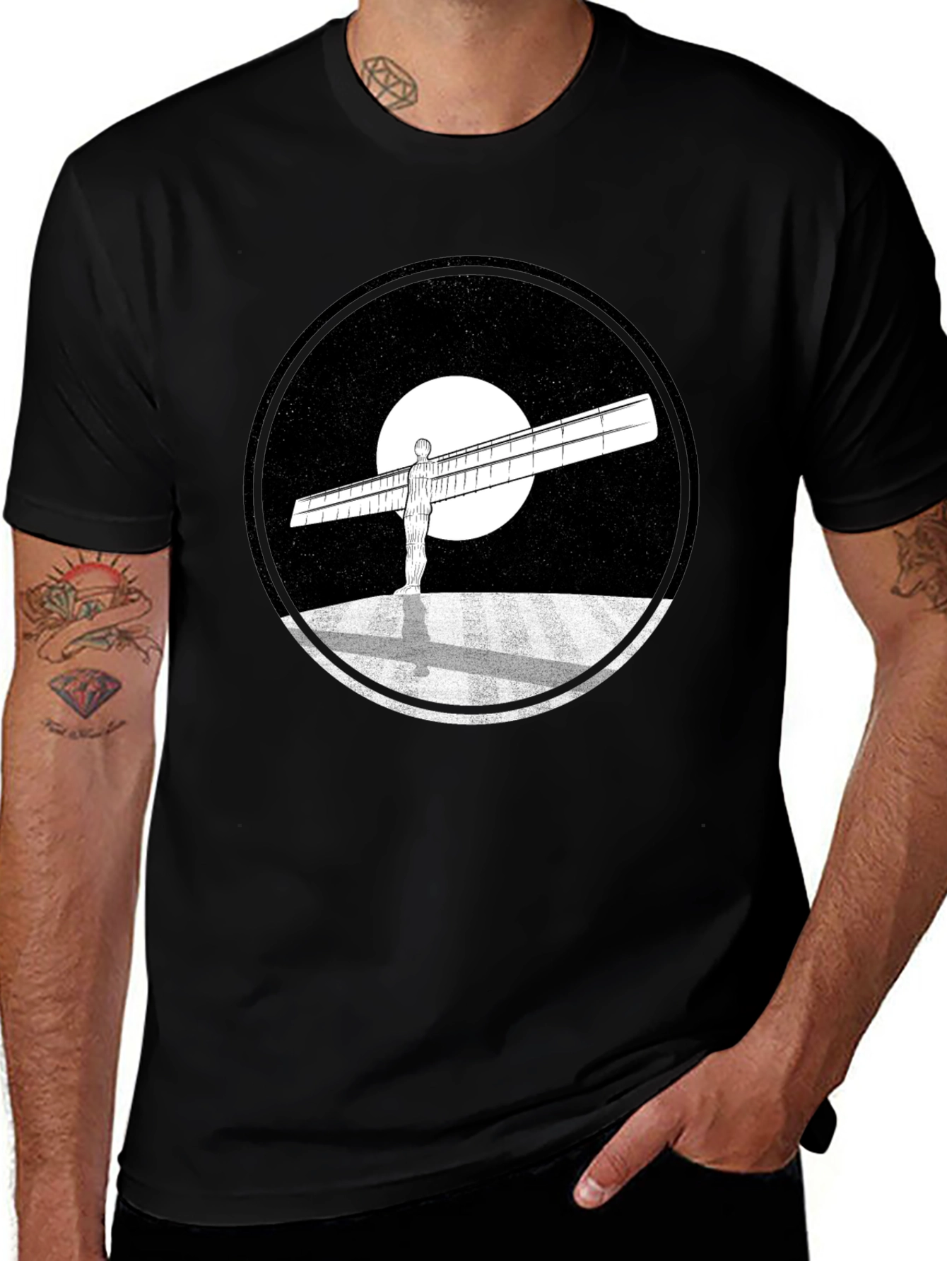 Variant 9 of Angel of the North Graphic Tee - Black