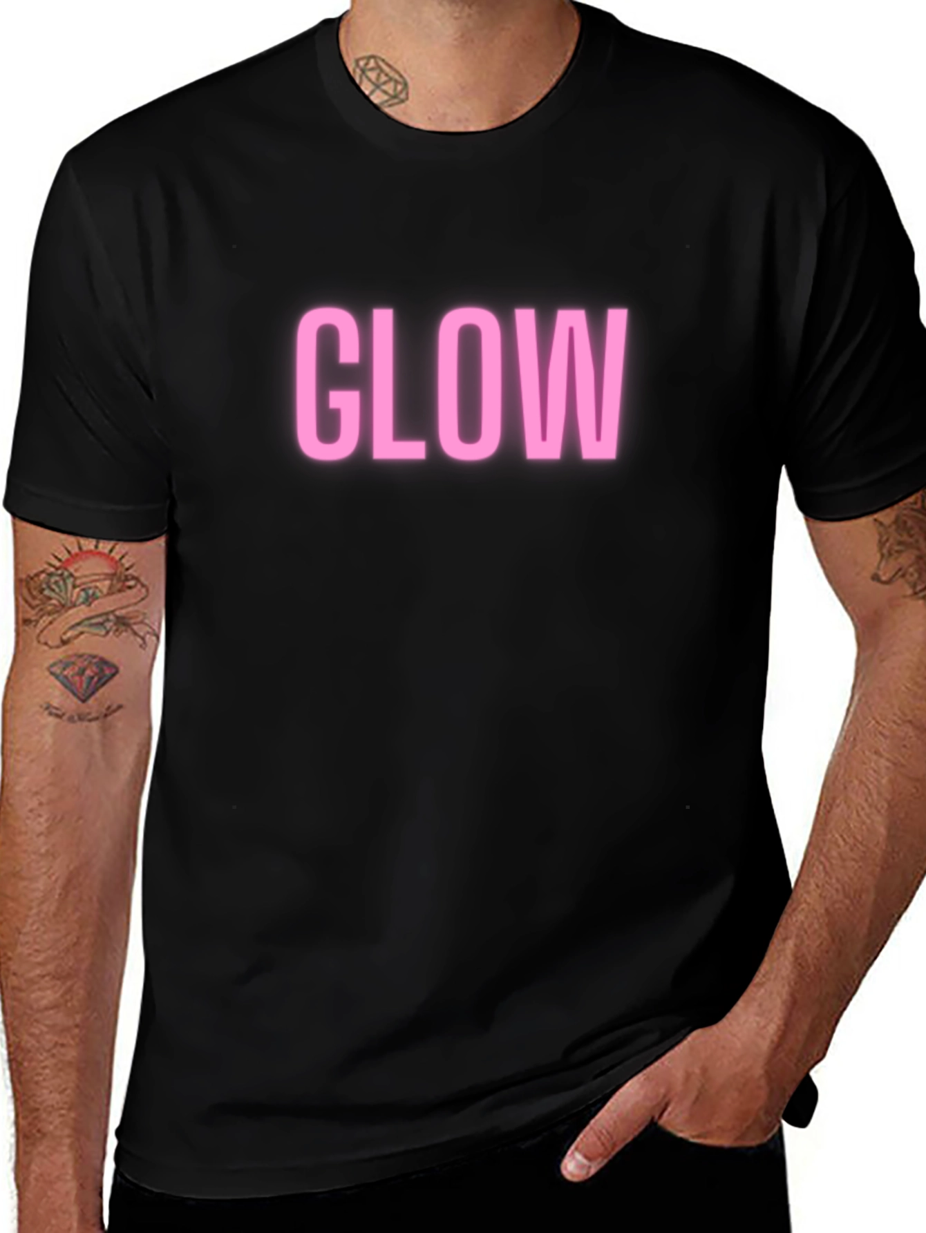 Glow Graphic Tee - Neon Pink Print