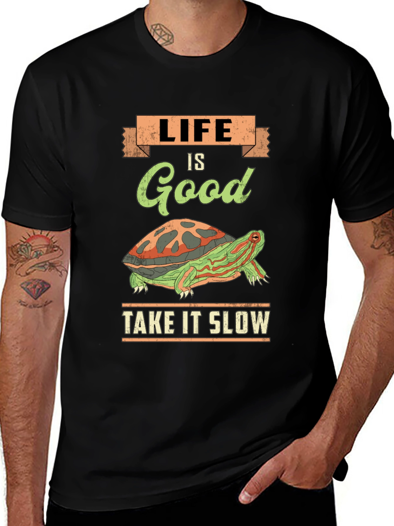 Variant 9 of Life is Good Turtle Graphic T-Shirt