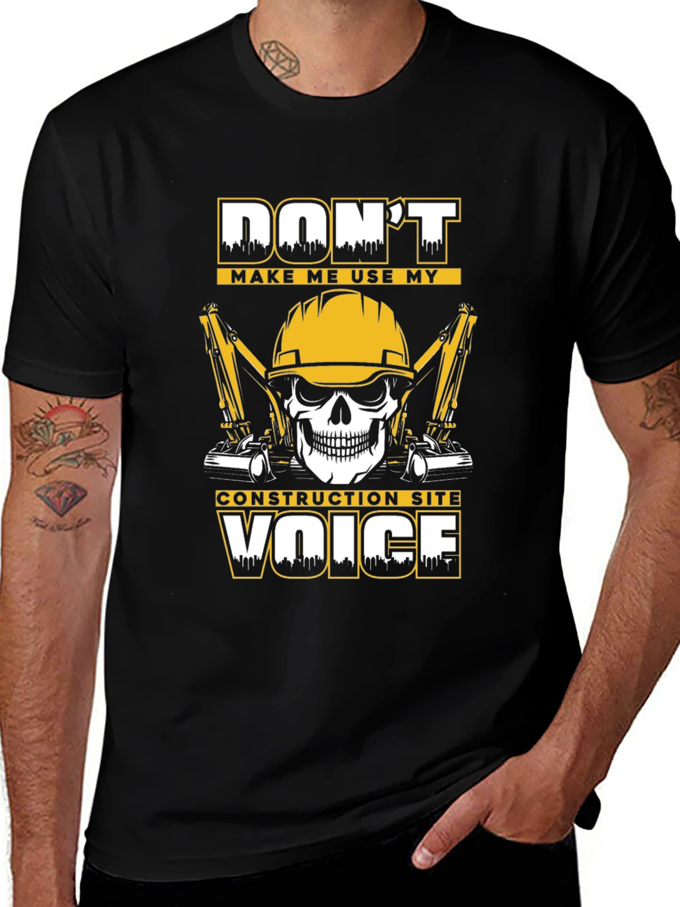 Construction Site Voice T-Shirt - Black Graphic Tee