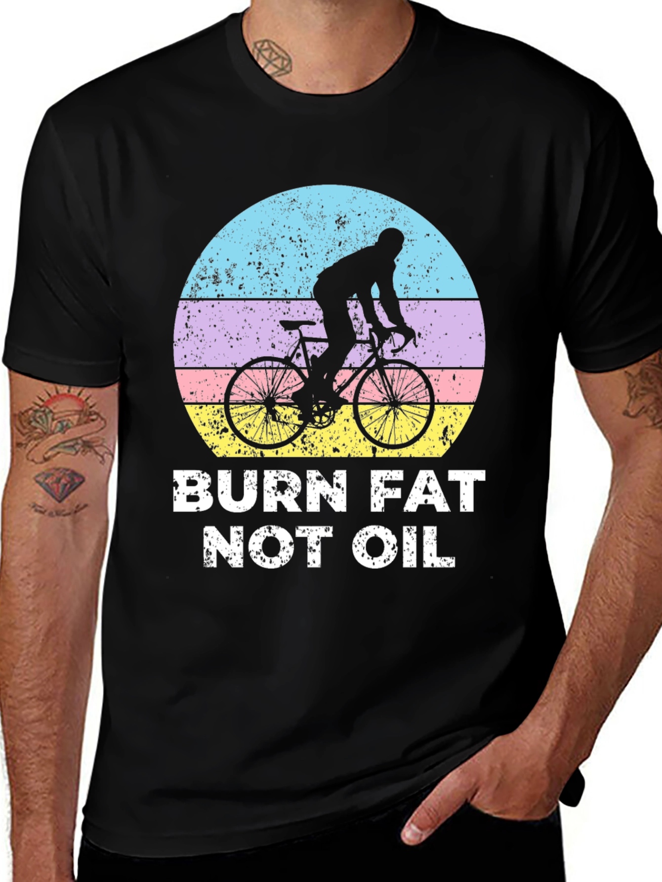 Variant 20 of Burn Fat Not Oil T-Shirt - Cycling Design