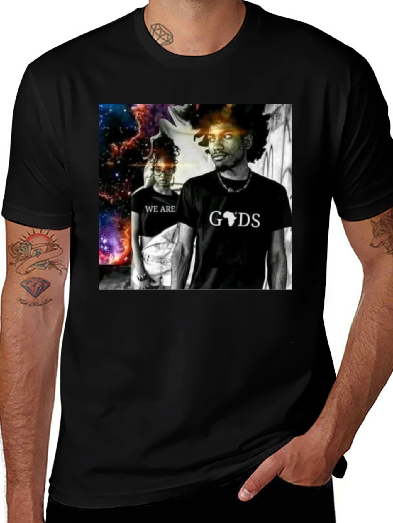 Variant 13 of Black Graphic Tee: "Gods" Duo Unisex T-Shirt