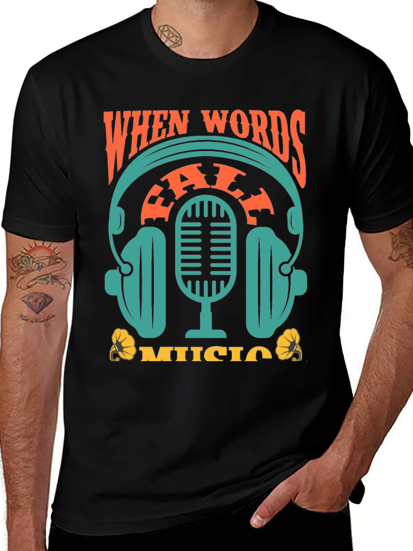 Variant 12 of When Words Fail Music T-Shirt