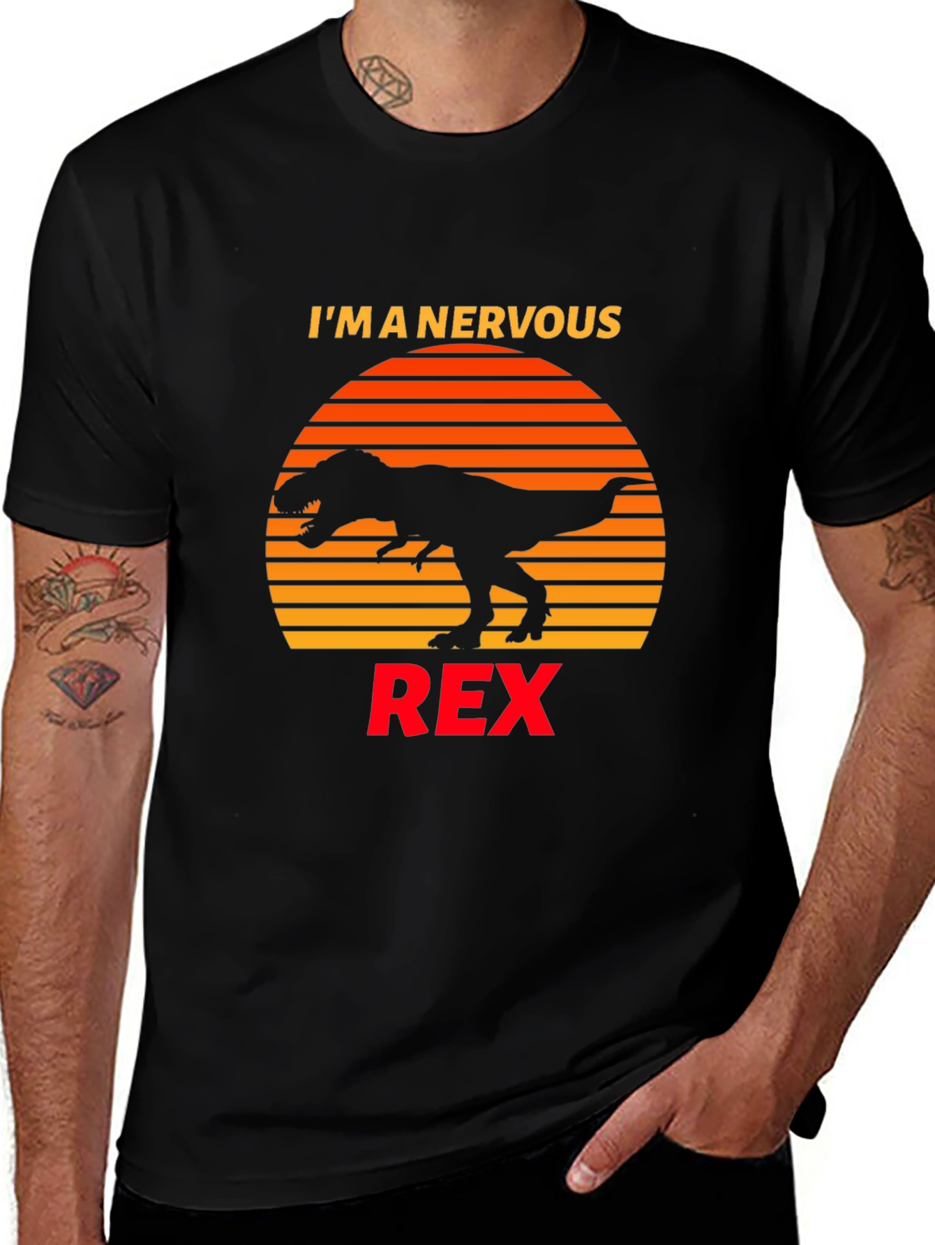 Nervous Rex T-Shirt, Dinosaur Graphic Tee