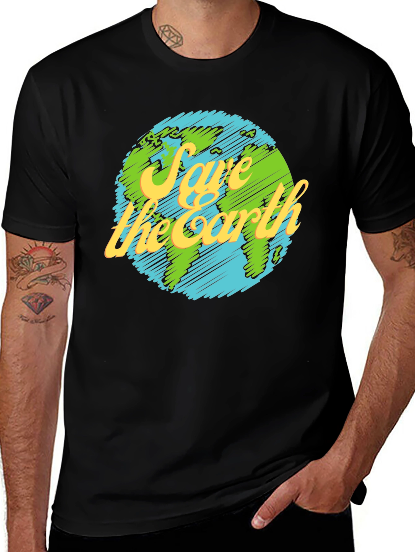 Variant 11 of Save the Earth Graphic T-Shirt - Eco Friendly Design