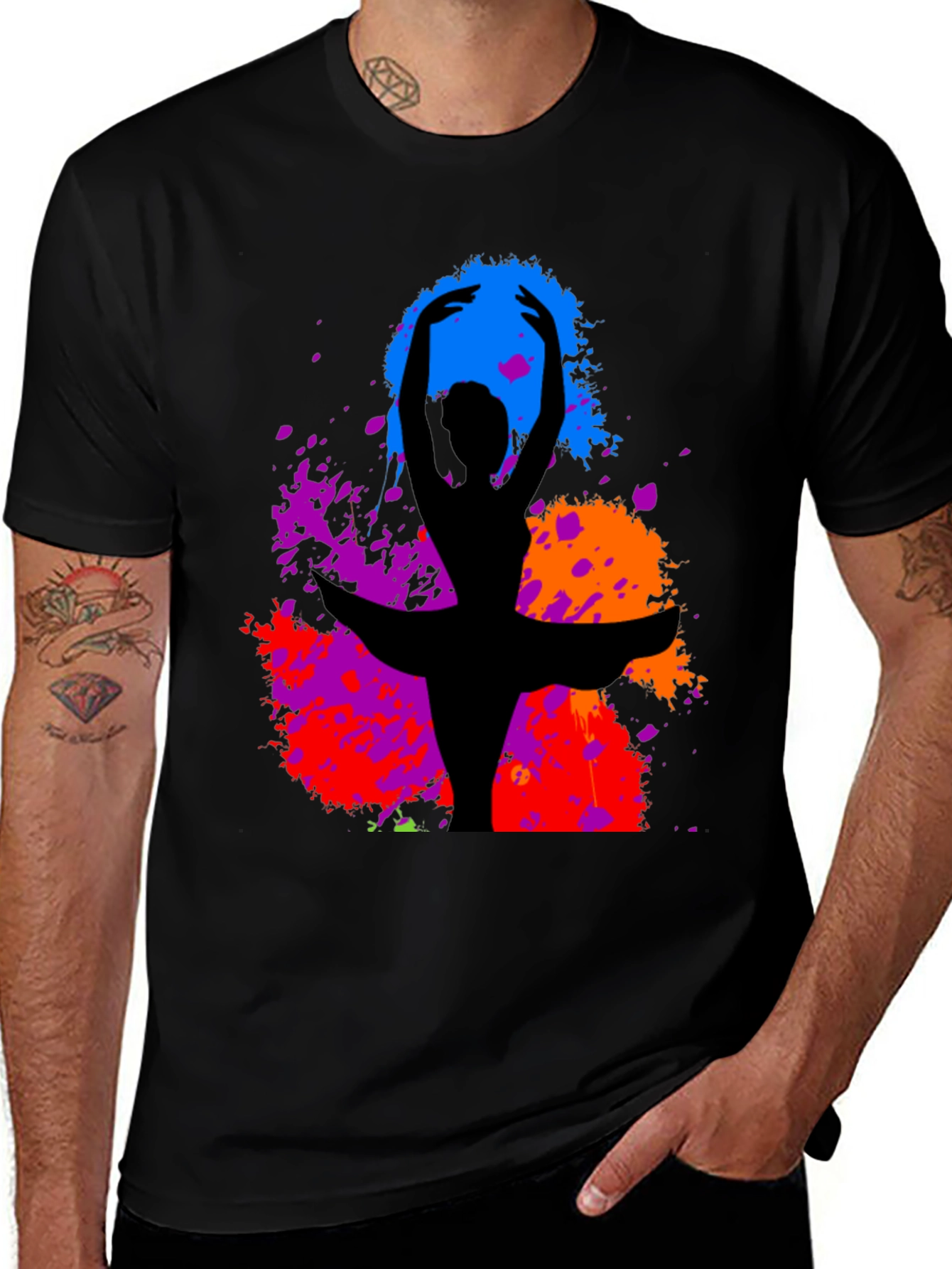 Variant 10 of Ballerina Splash Graphic T-Shirt - Unique Design!