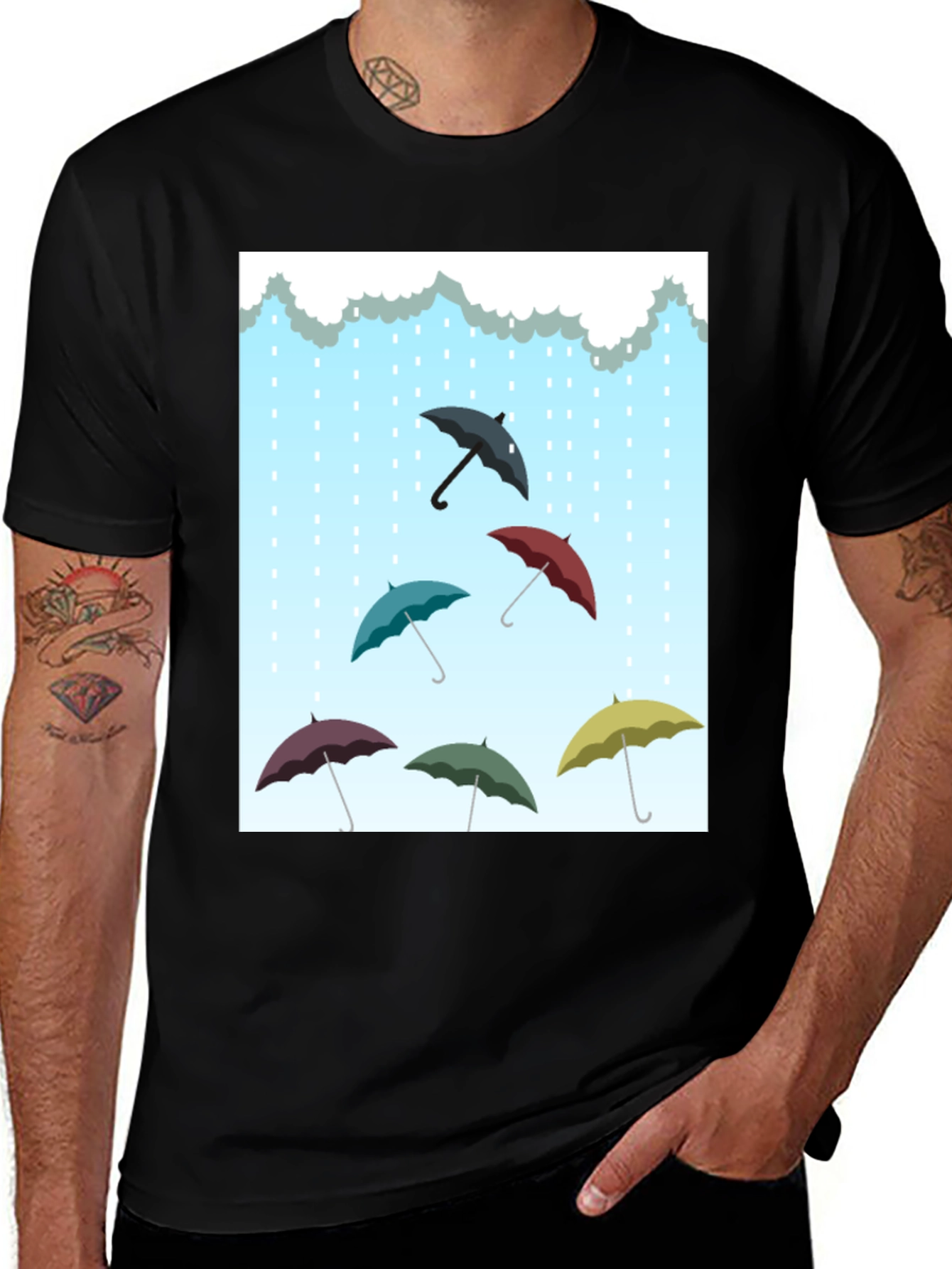 Variant 22 of Umbrella Rain T-Shirt, Stylish Weather Tee