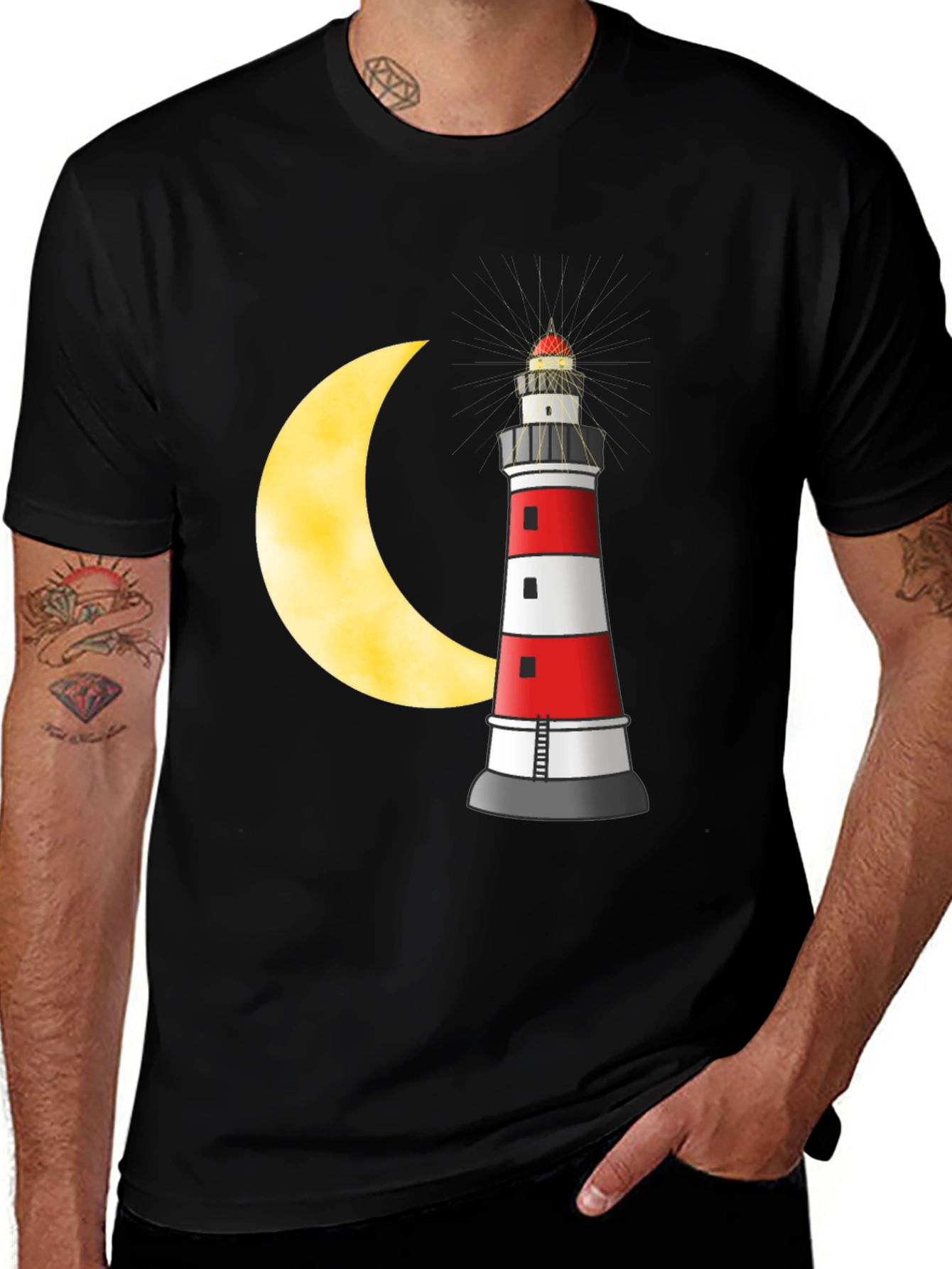 Variant 25 of Lighthouse & Moon Graphic T-Shirt