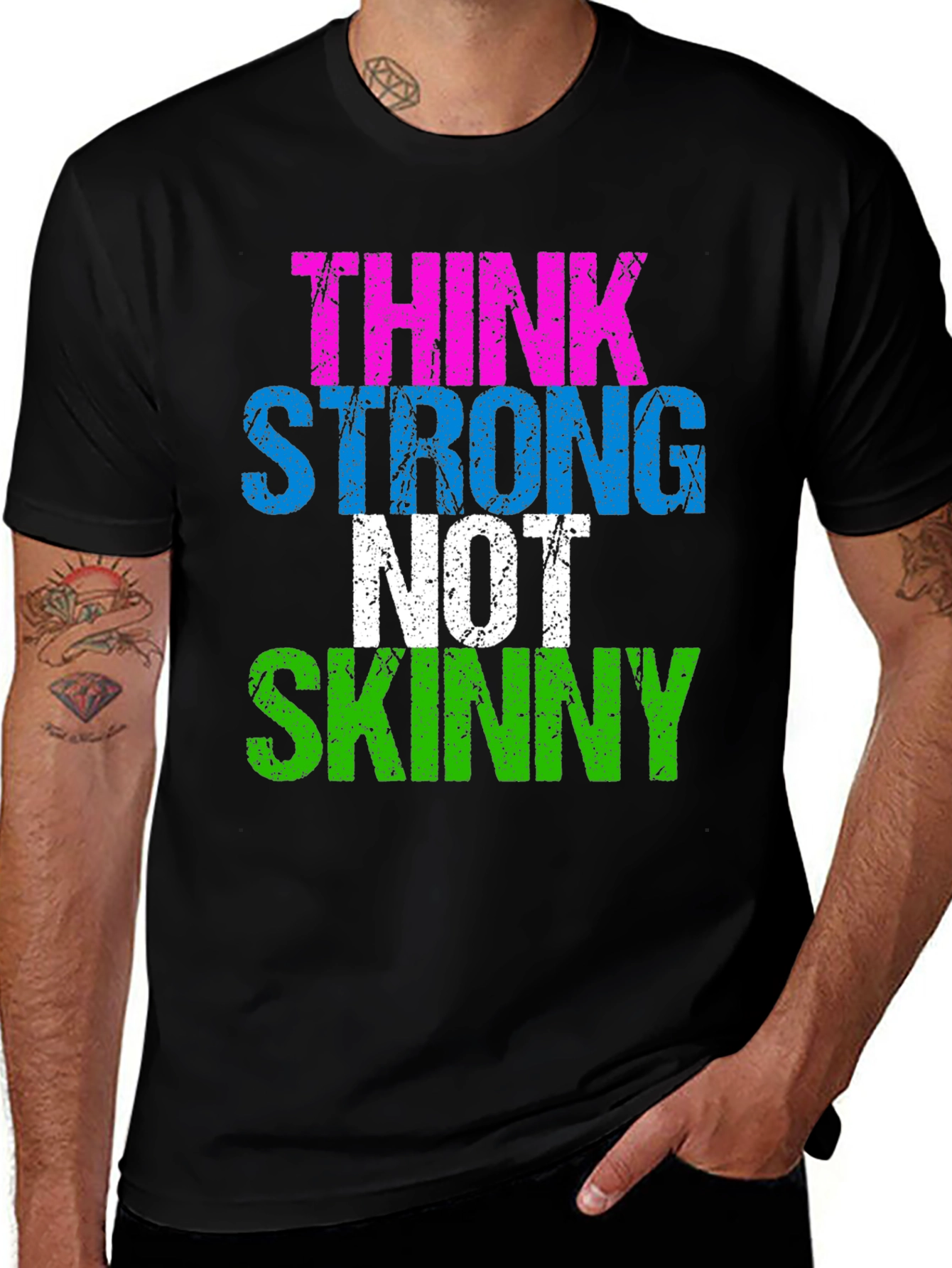 Variant 9 of Think Strong Not Skinny Graphic Tee