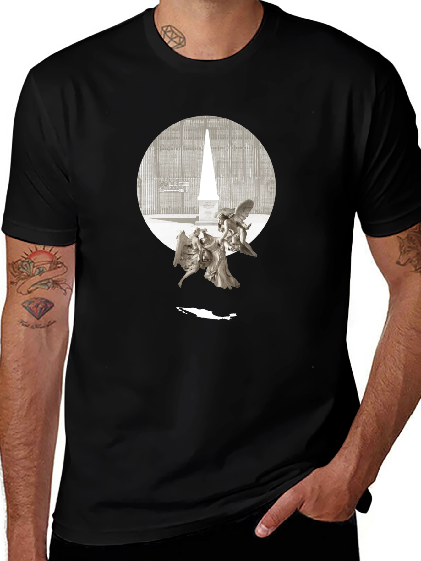 Variant 23 of Angels & Obelisk Graphic Tee - Black