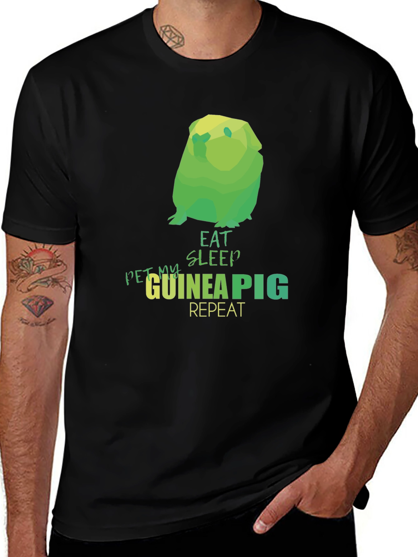 Variant 20 of Eat Sleep Guinea Pig Repeat Black T-Shirt