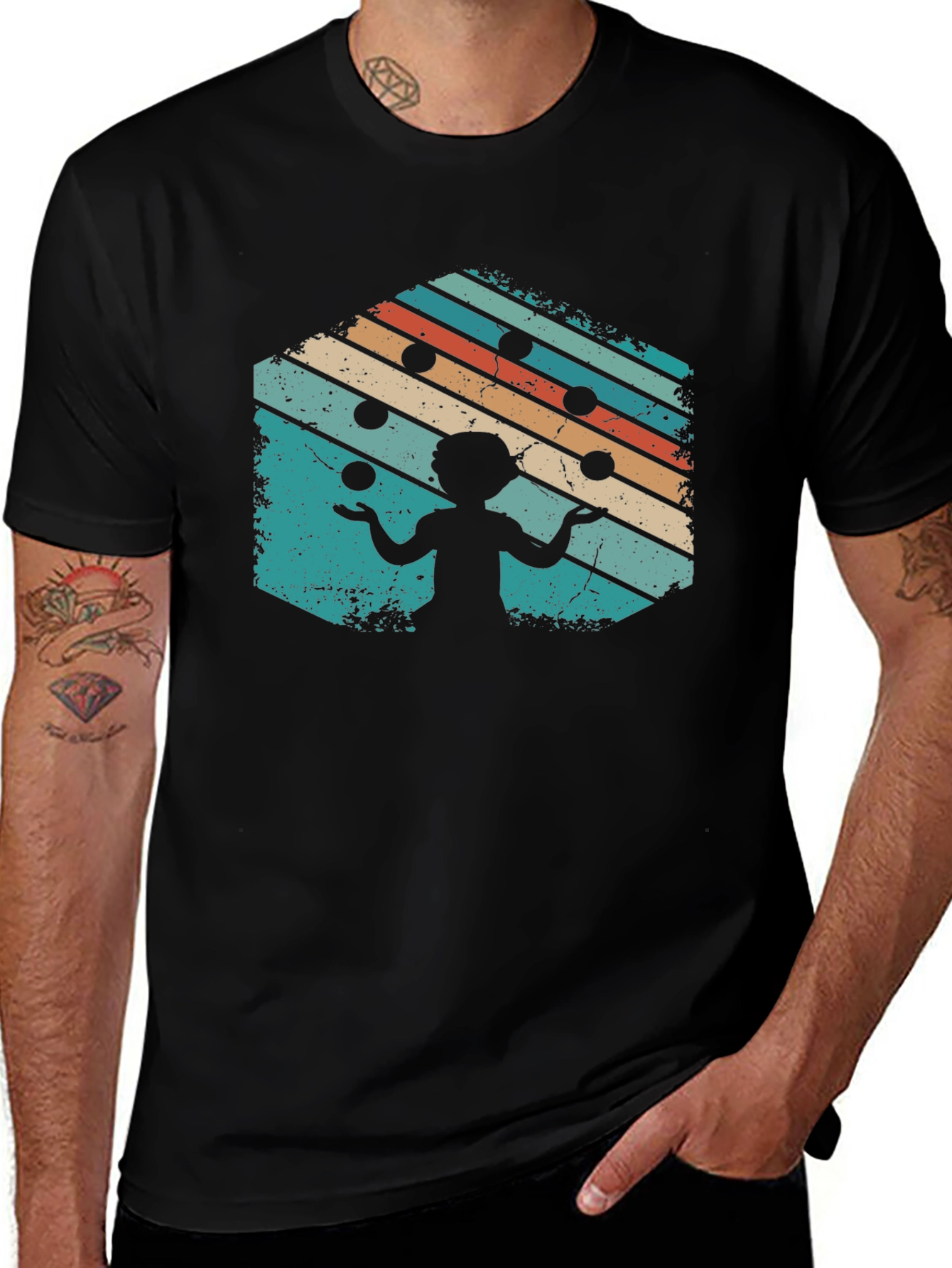 Variant 24 of Retro Juggling T-Shirt