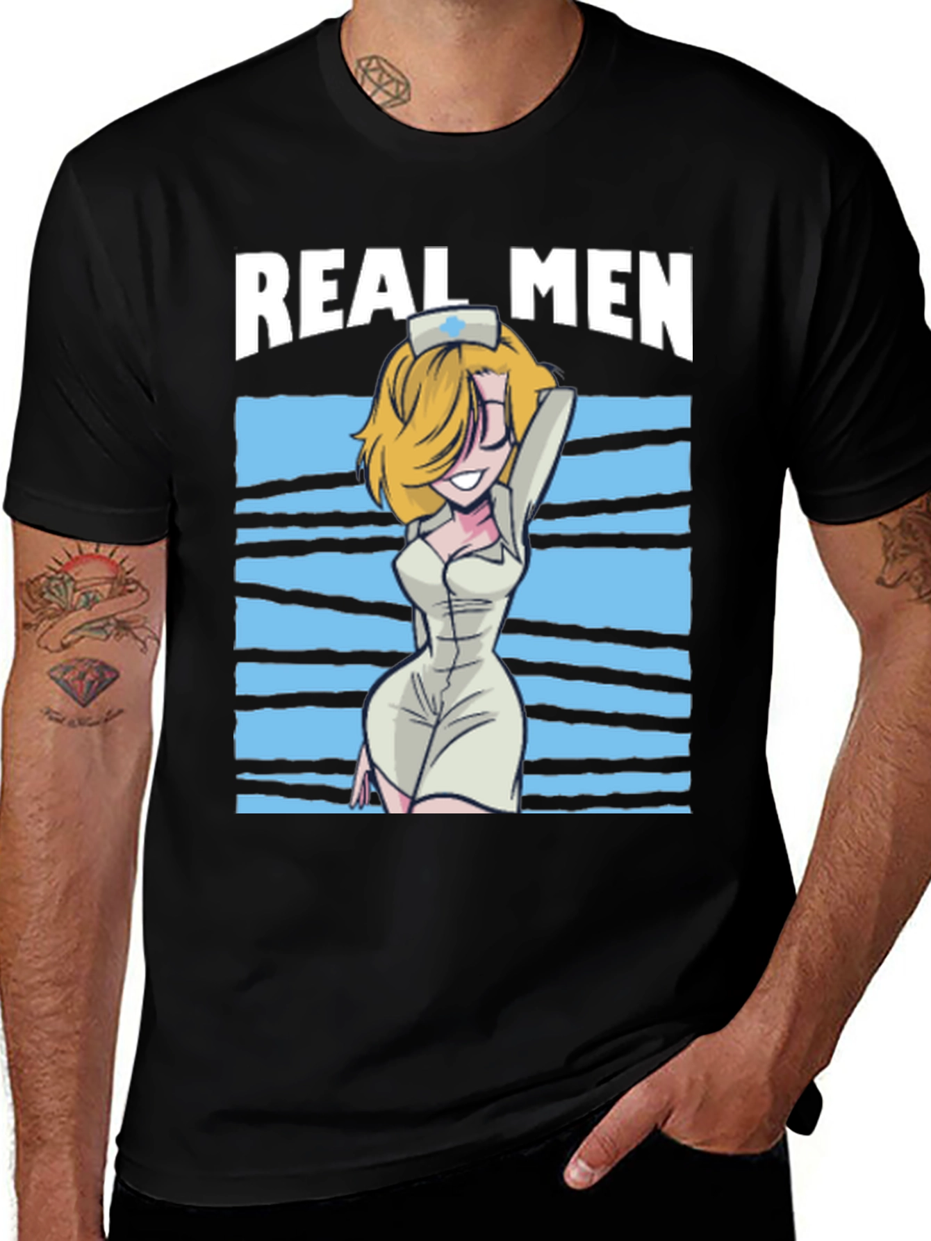 Variant 15 of Real Men Nurse Graphic T-Shirt