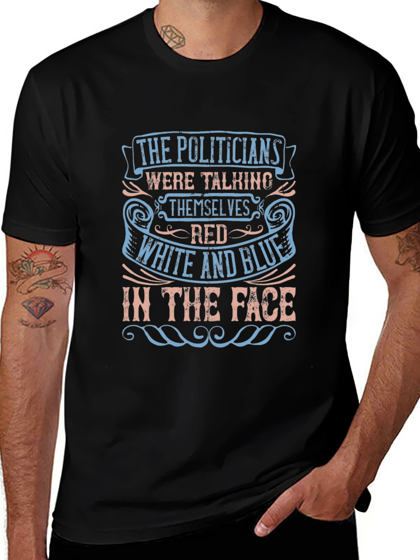 Variant 16 of Political Slogan Graphic Tee - Black