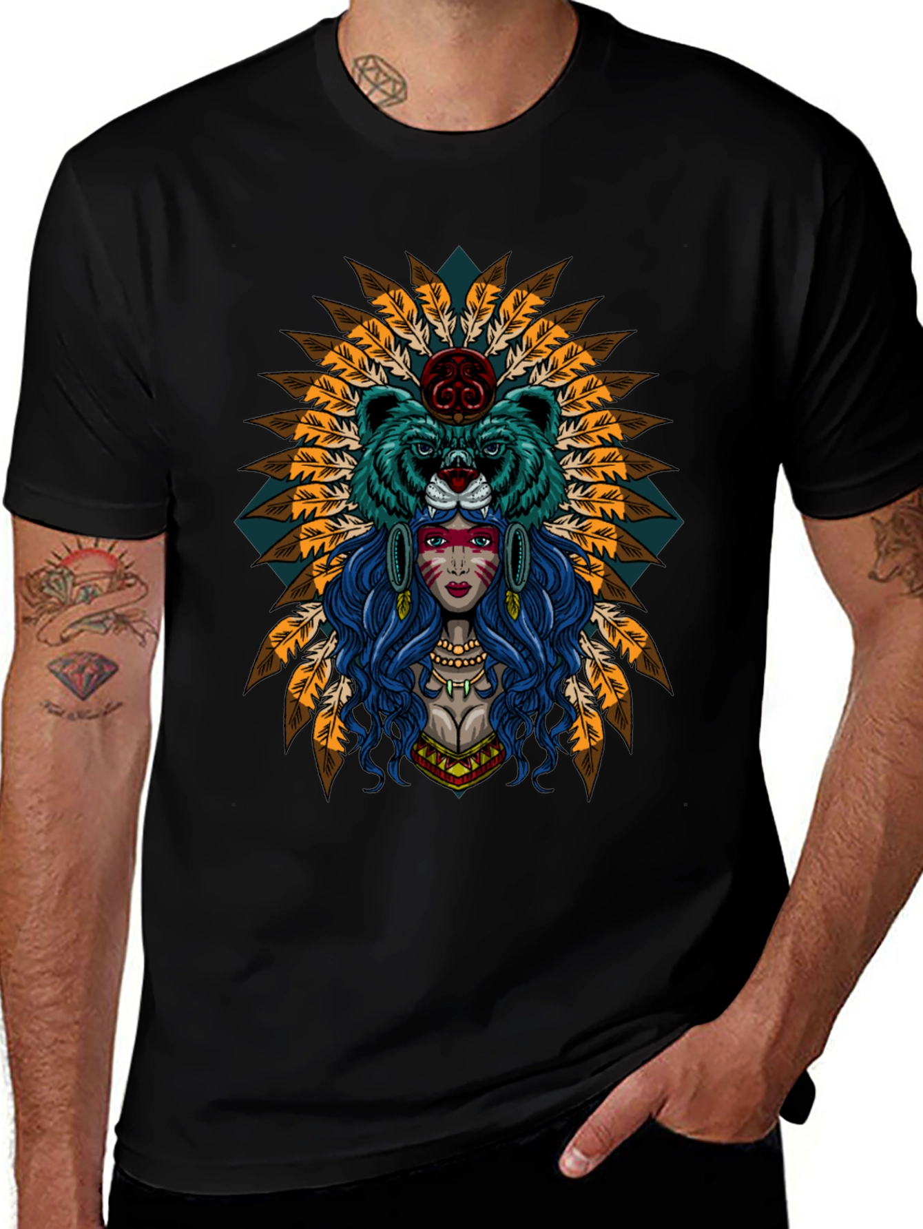 Variant 2 of Native American Bear Spirit T-Shirt