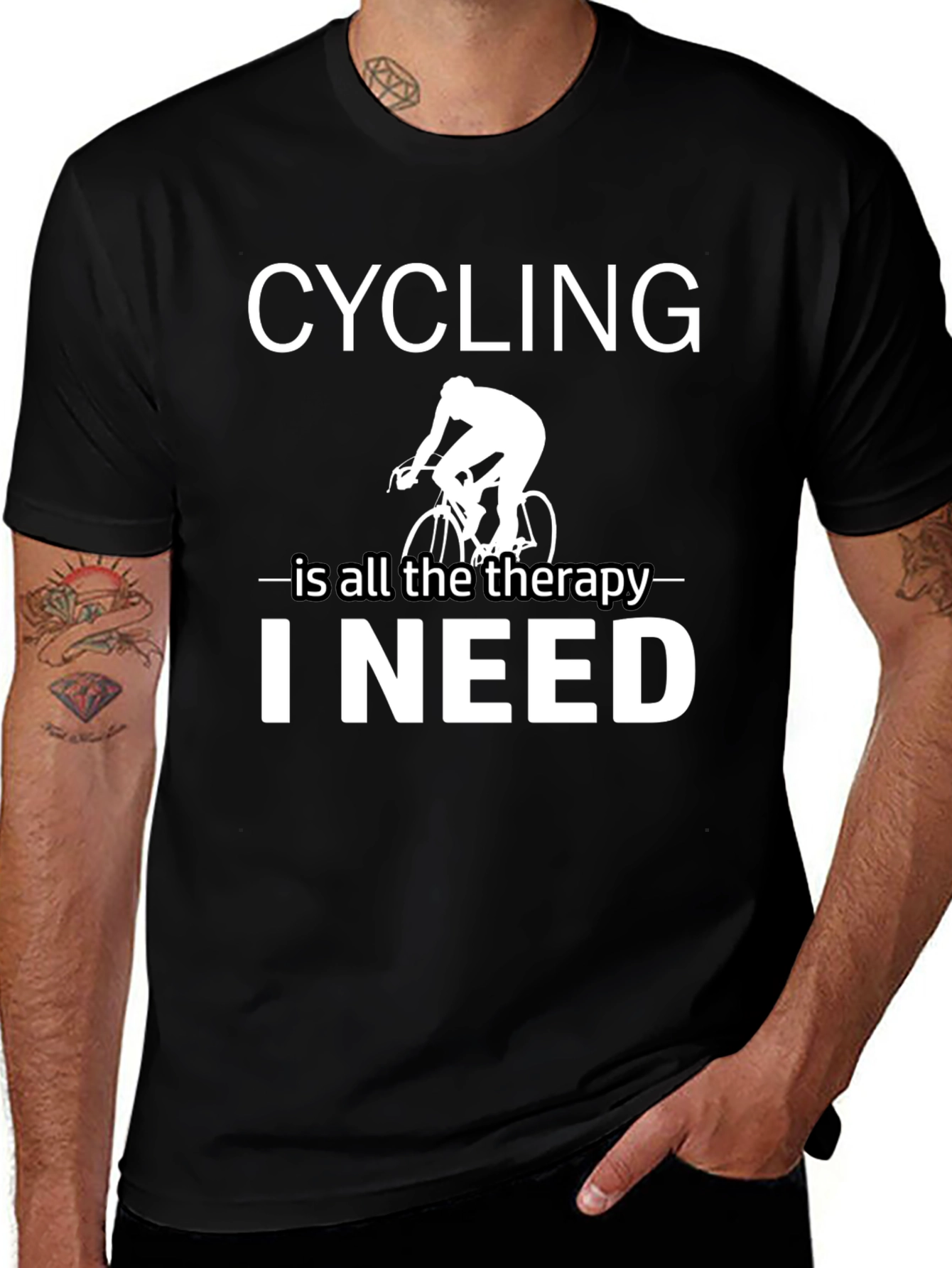 Variant 4 of Cycling Therapy T-Shirt - Black, Graphic Tee