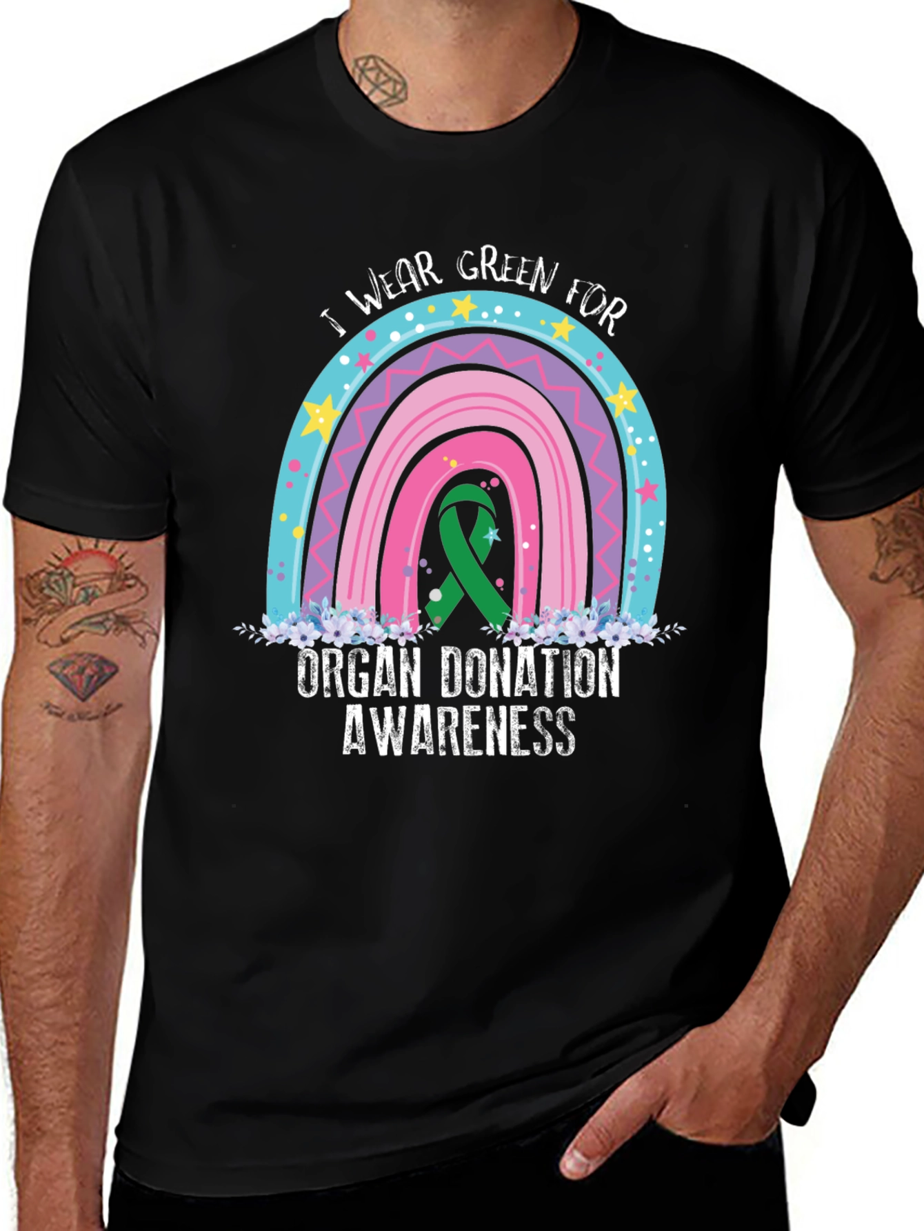 Variant 9 of Organ Donation Awareness T-Shirt - Rainbow Design