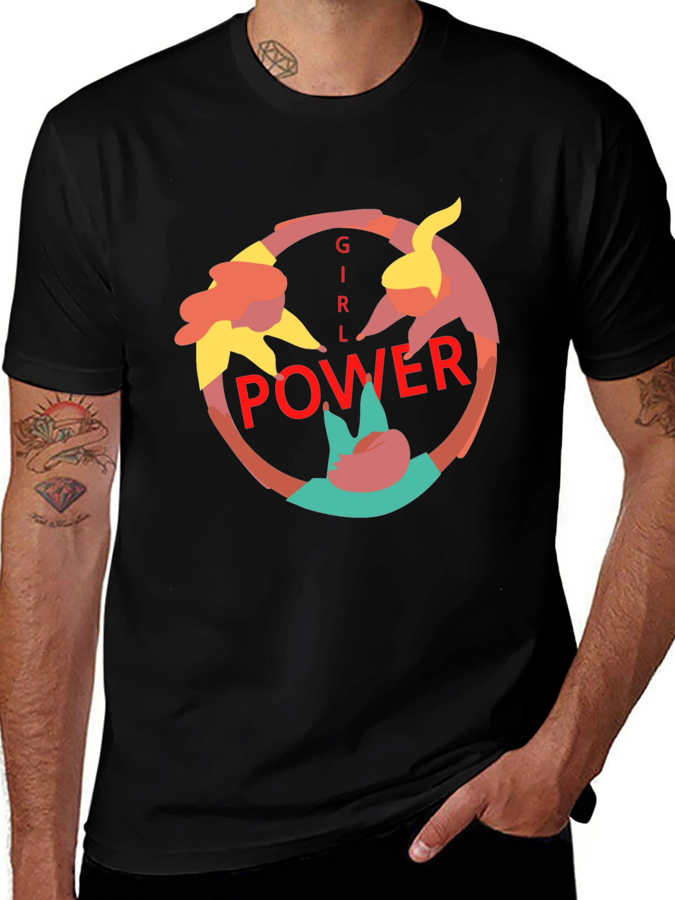 Variant 29 of Girl Power Graphic Print Black Tee